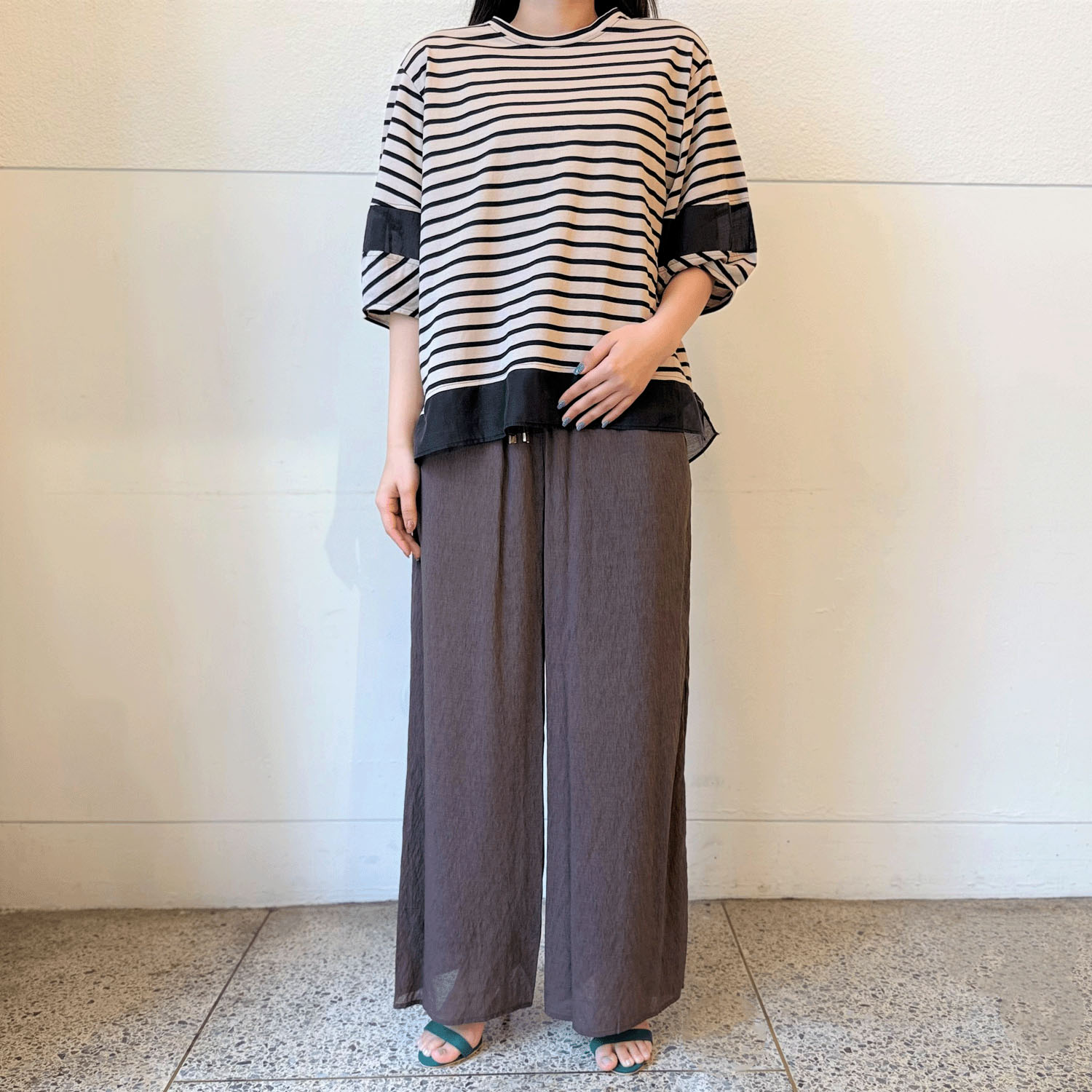 シルケット天竺ボーダーチュニック - 画像2