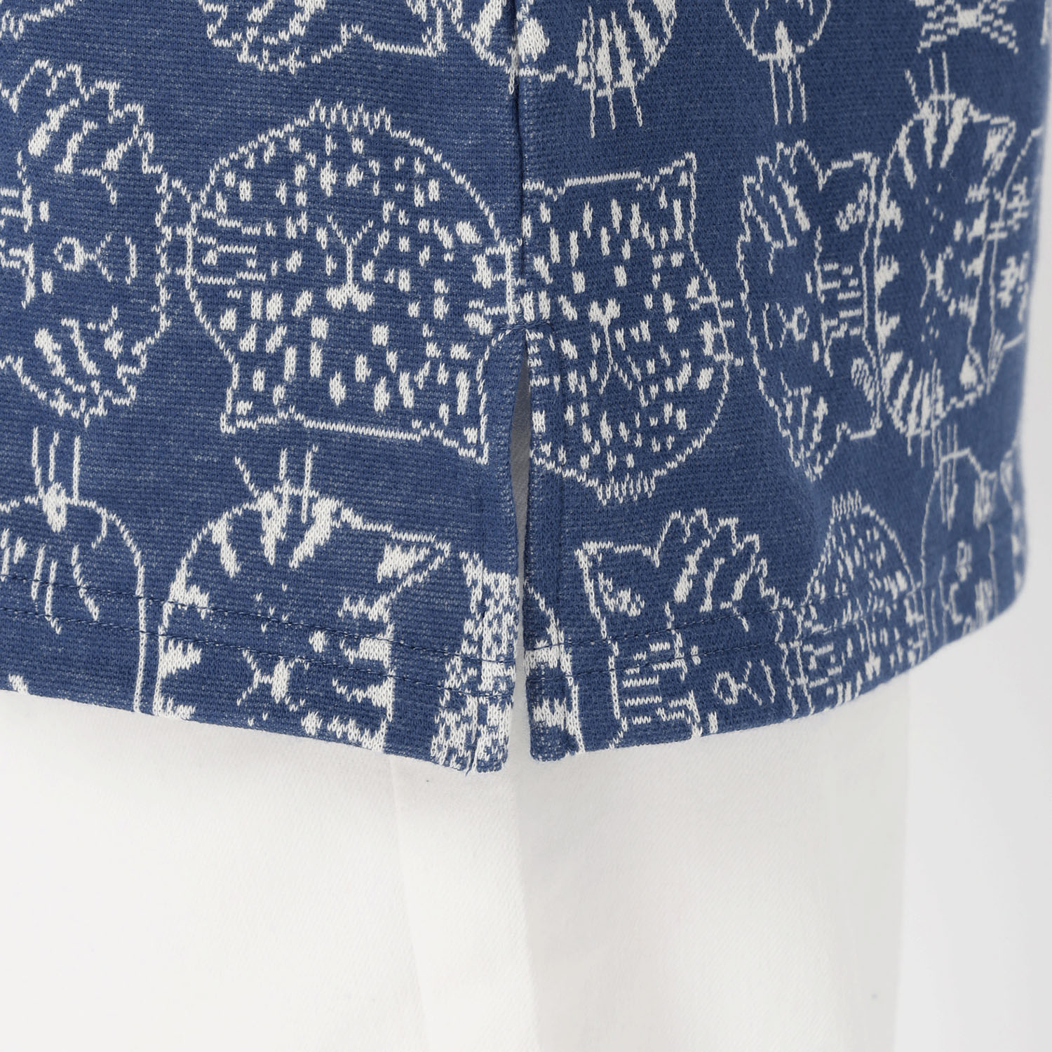 T’BIS STUDIO 長袖ネコ柄Wジャカードチュニック丈カットソー - 画像11