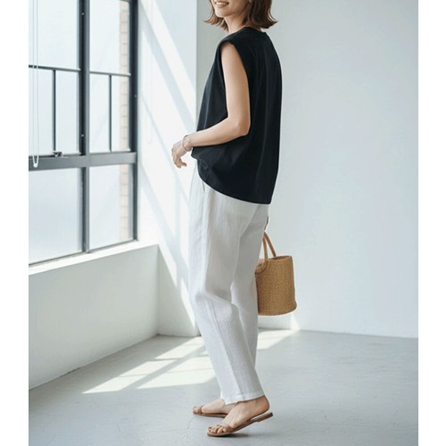 ダブルシルケットコットン100 ノースリーブTシャツ - 画像9