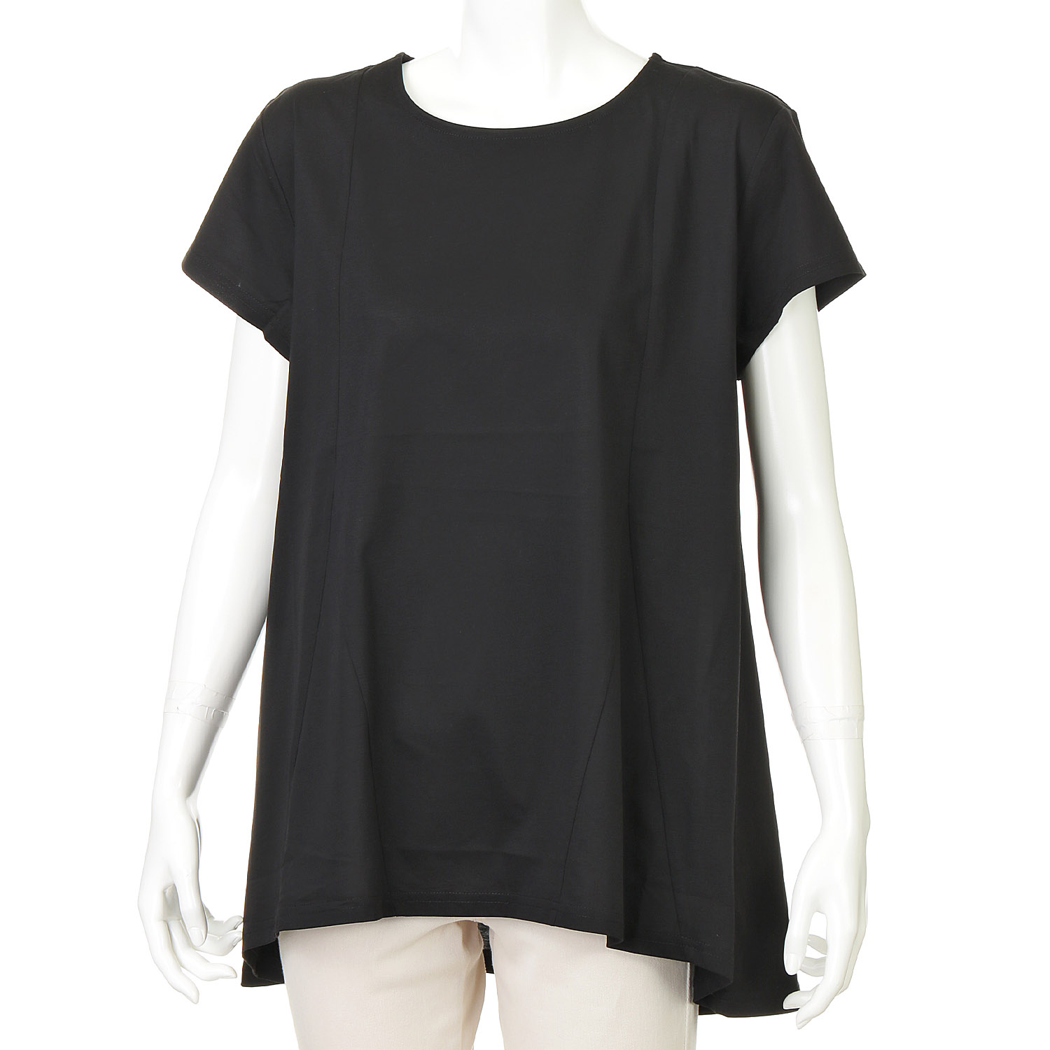 ダブルシルケットコットン100 切替チュニックTシャツ - 画像3