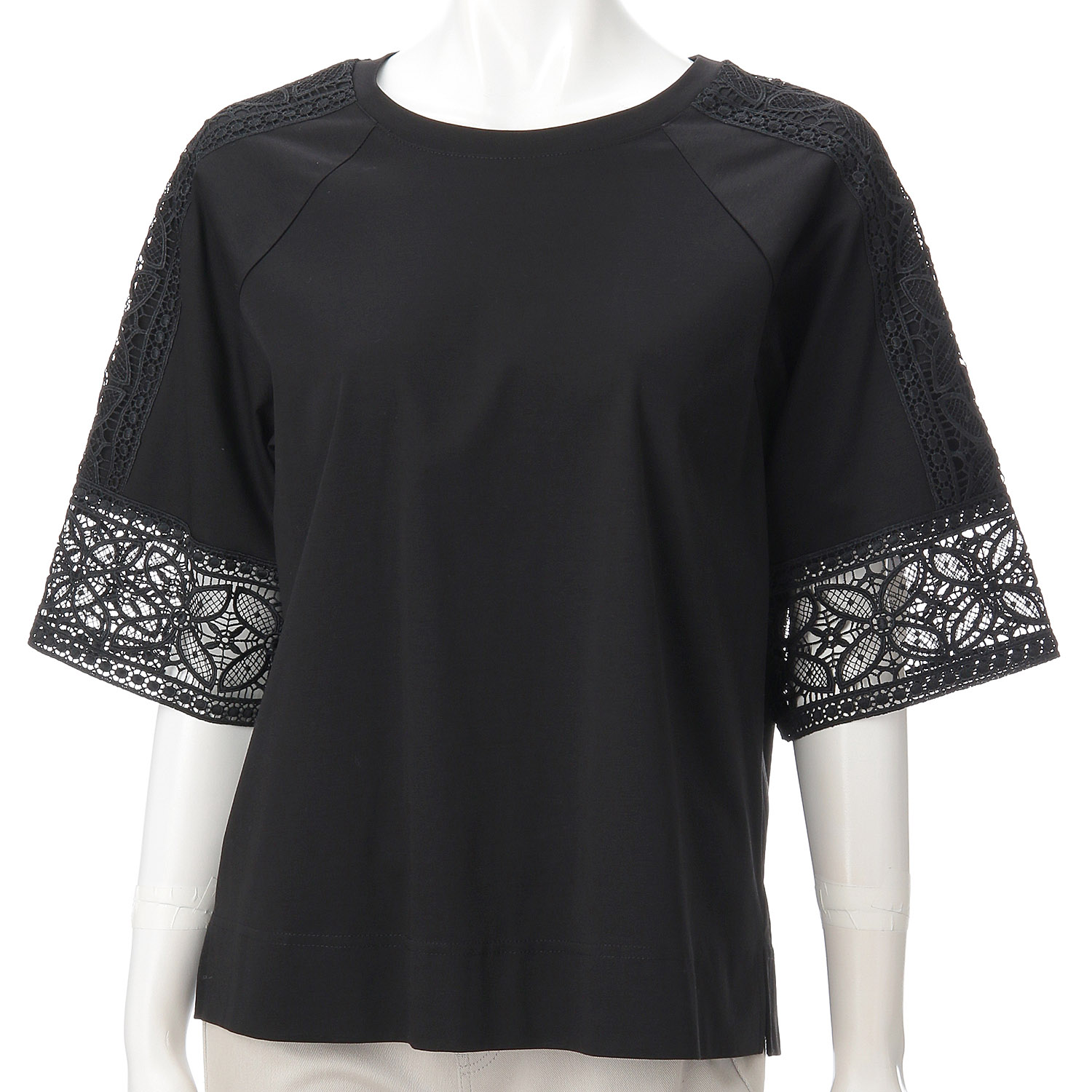 袖レースシルケットスムースチュニック - 画像3