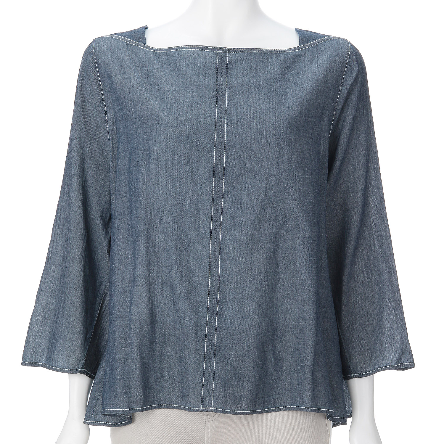 ツーオンスシアーデニムプルオーバー - 画像3