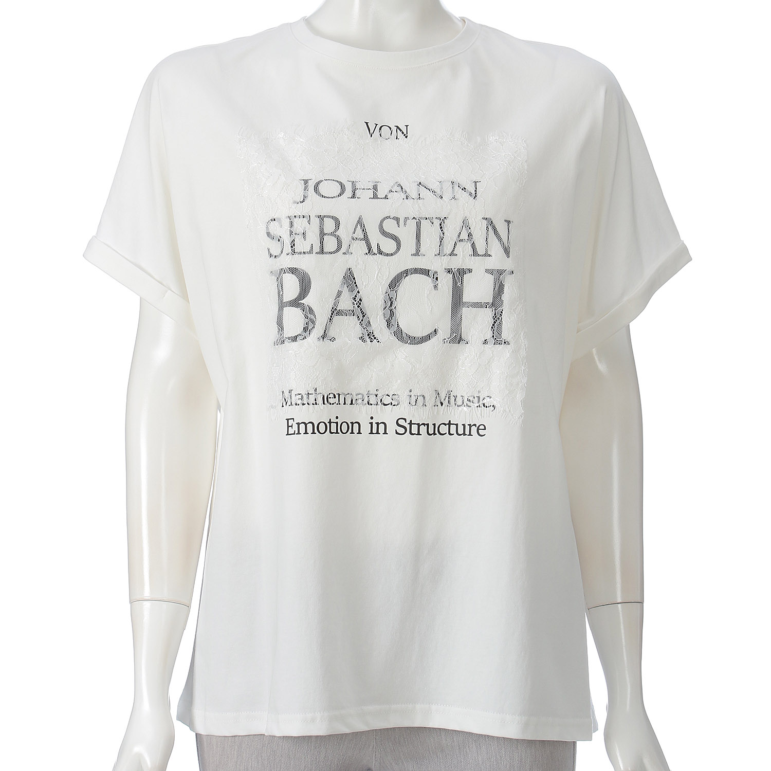 ロゴプリント×レースプルオーバー