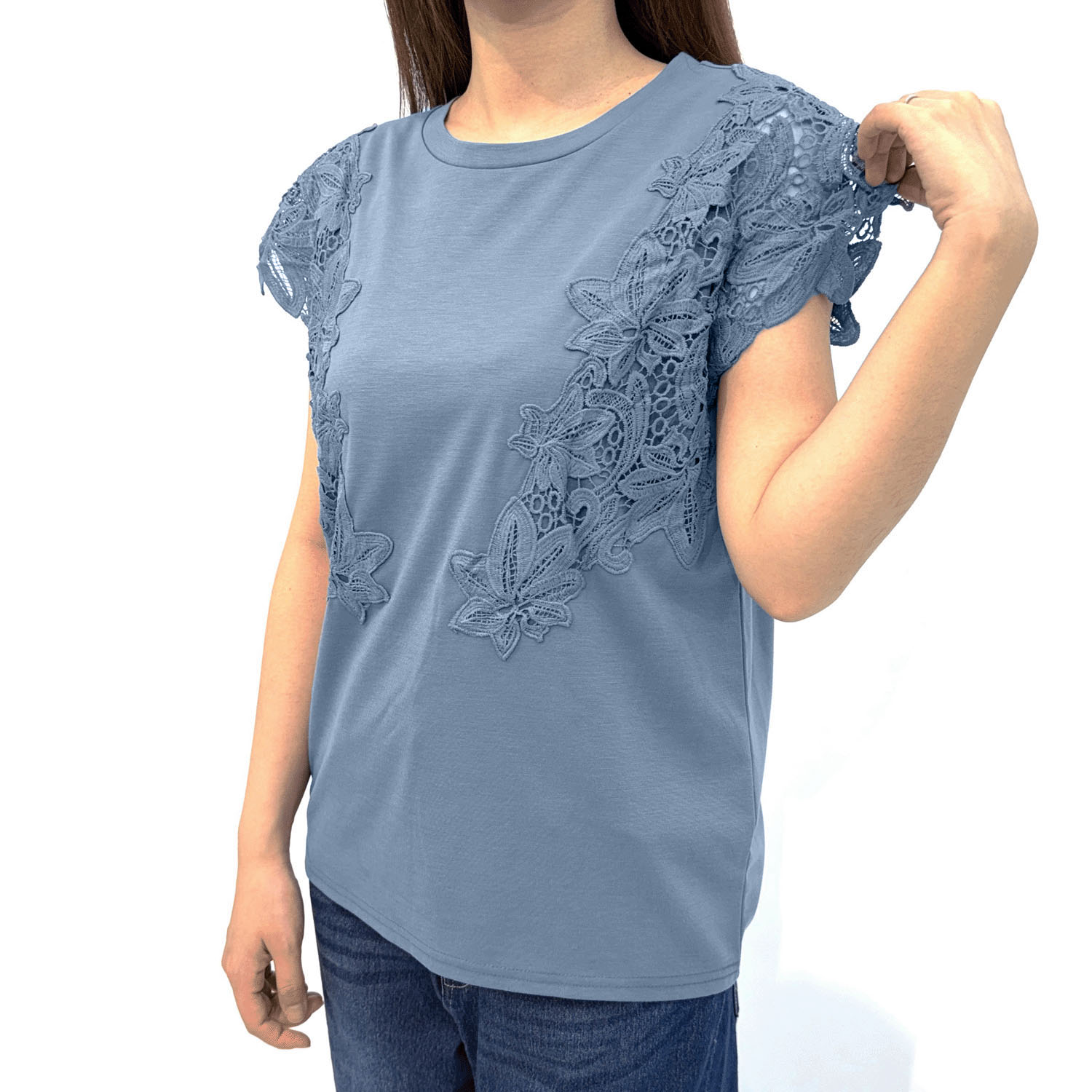 【Insta Live】レース使いフレンチ袖プルオーバー - 画像11