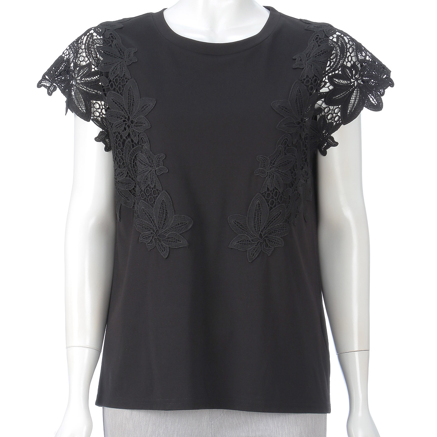 レース使いフレンチ袖プルオーバー - 画像3