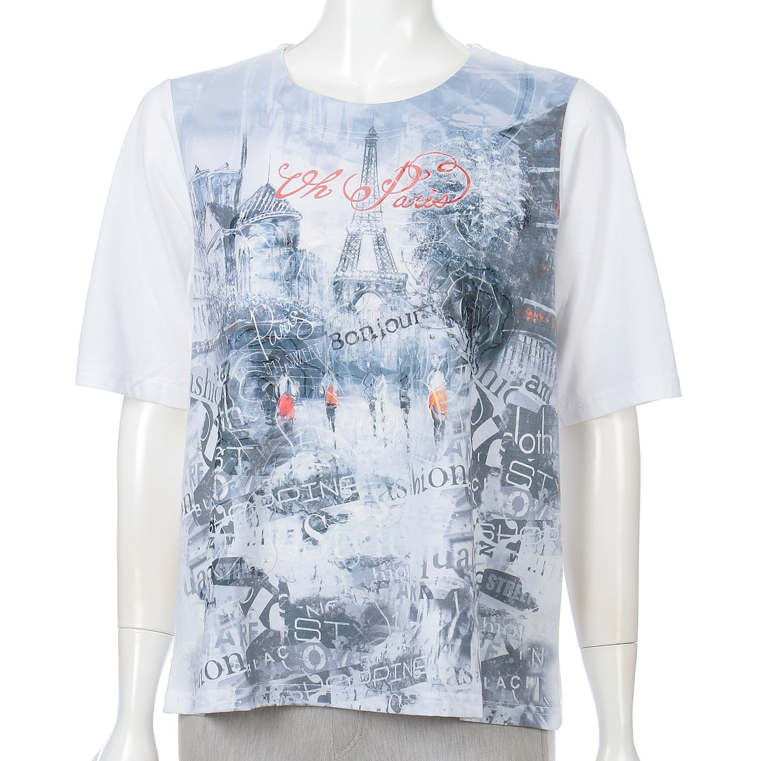 ハンドル刺繍入りプリントチュニック