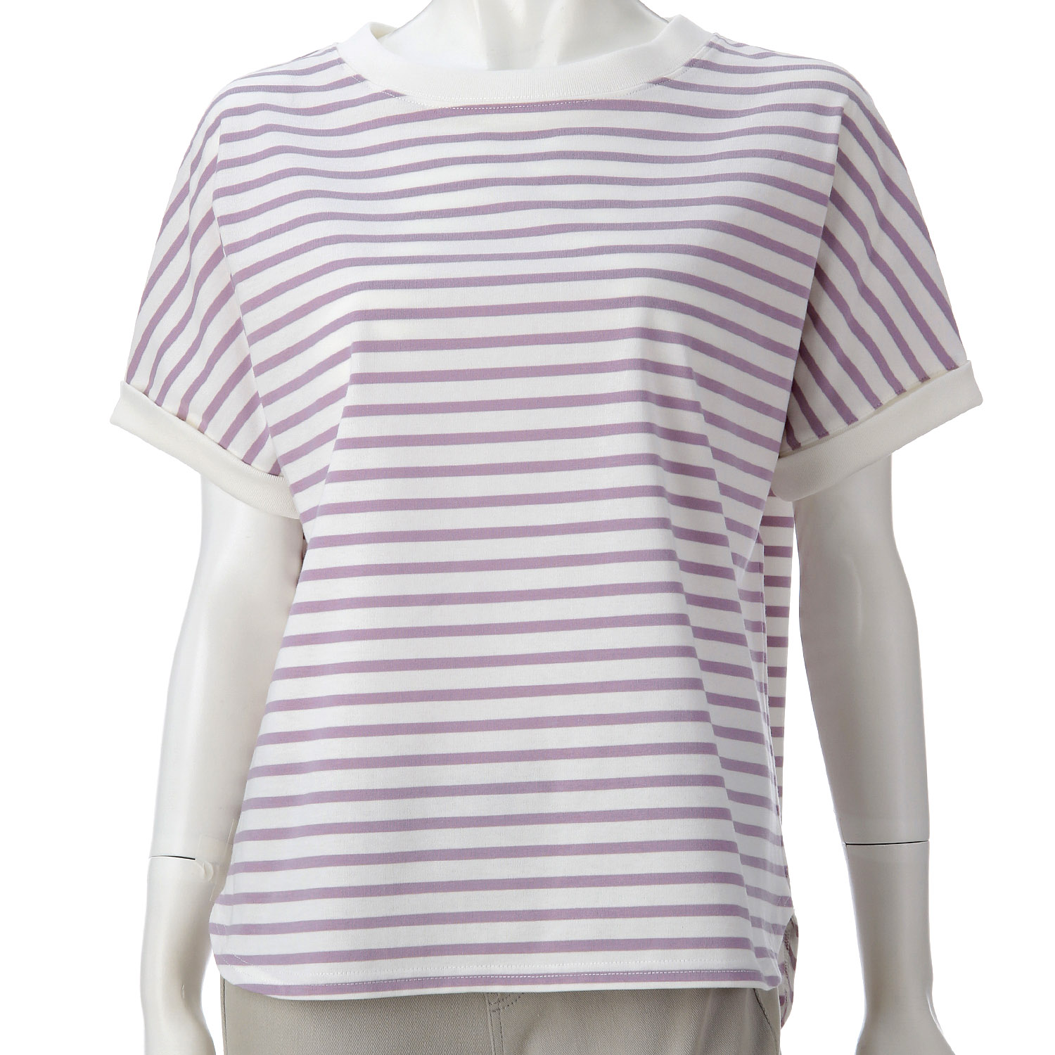 ボーダー袖ターンバックカットソー - 画像4