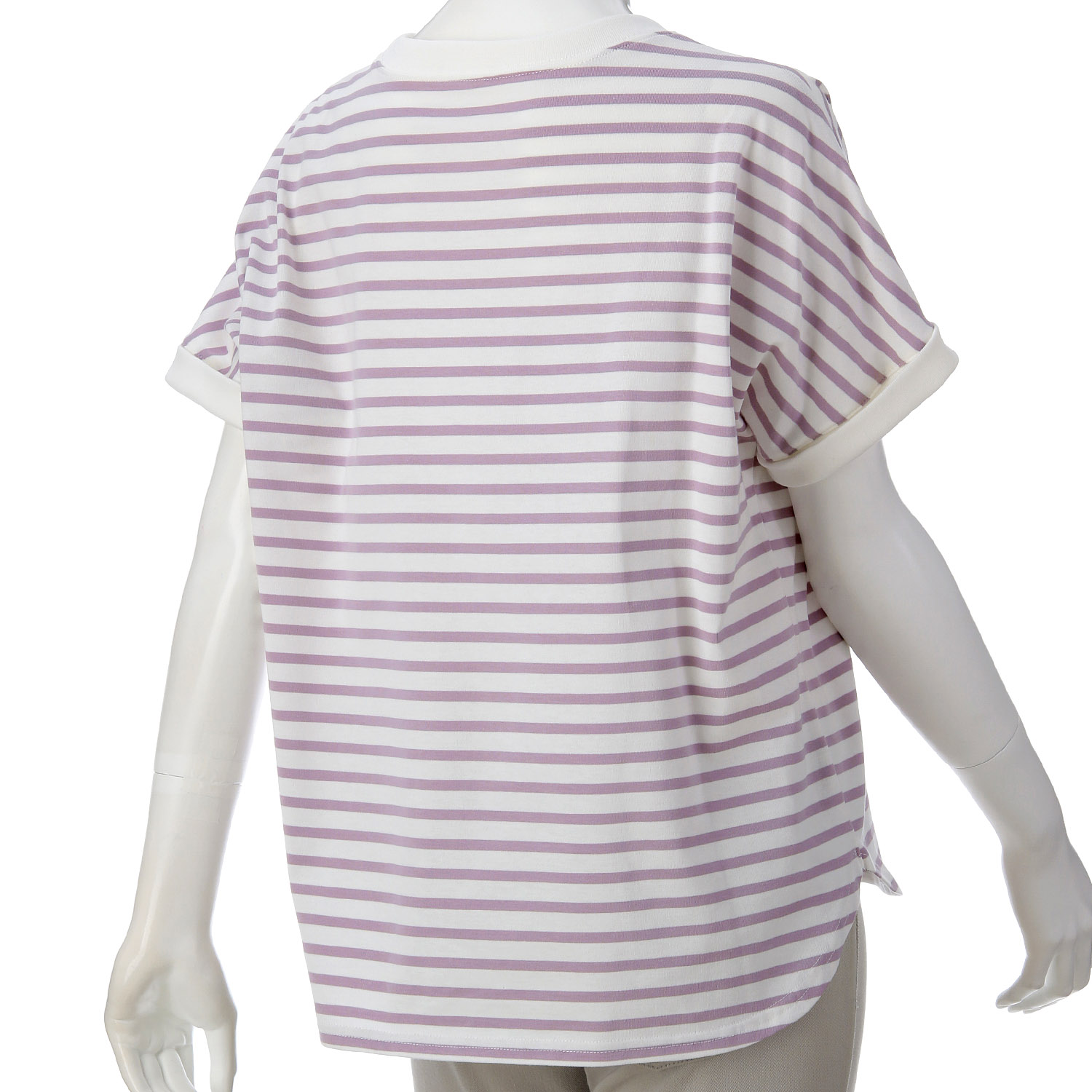 ボーダー袖ターンバックカットソー - 画像6