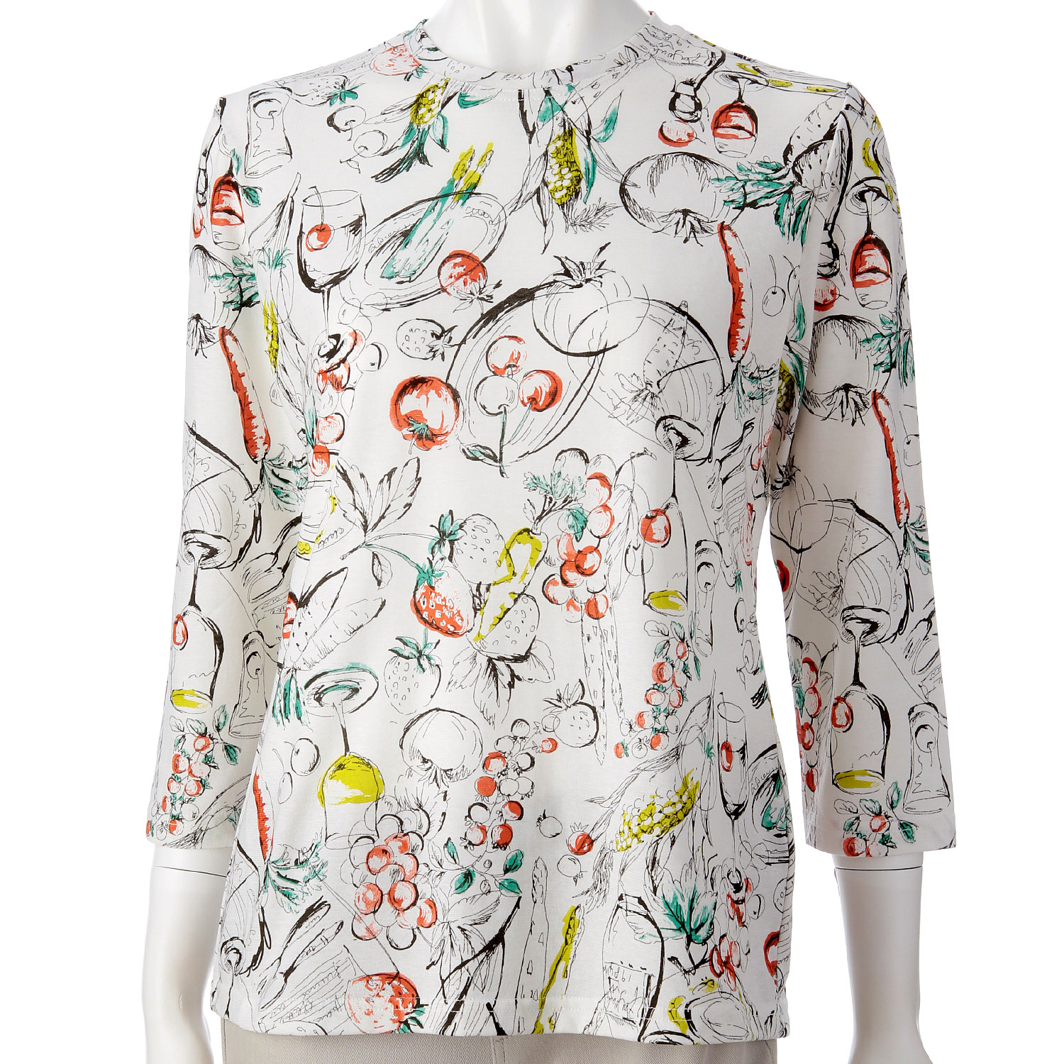 SZ天竺グラス柄7分袖プルオーバー - 画像2