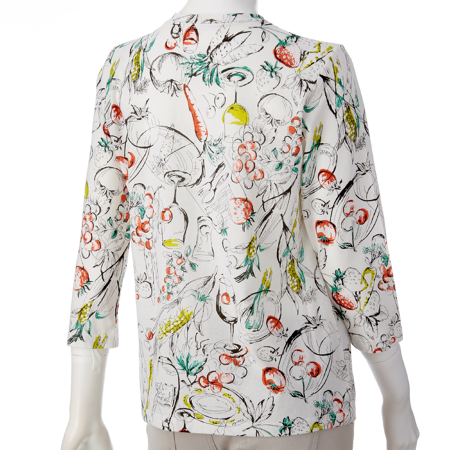 SZ天竺グラス柄7分袖プルオーバー - 画像3