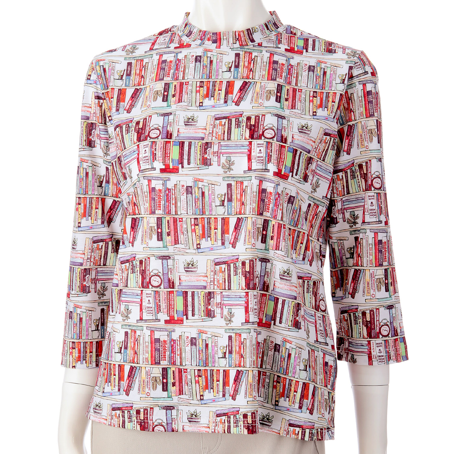 SZ天竺本棚柄7分袖プルオーバー - 画像2