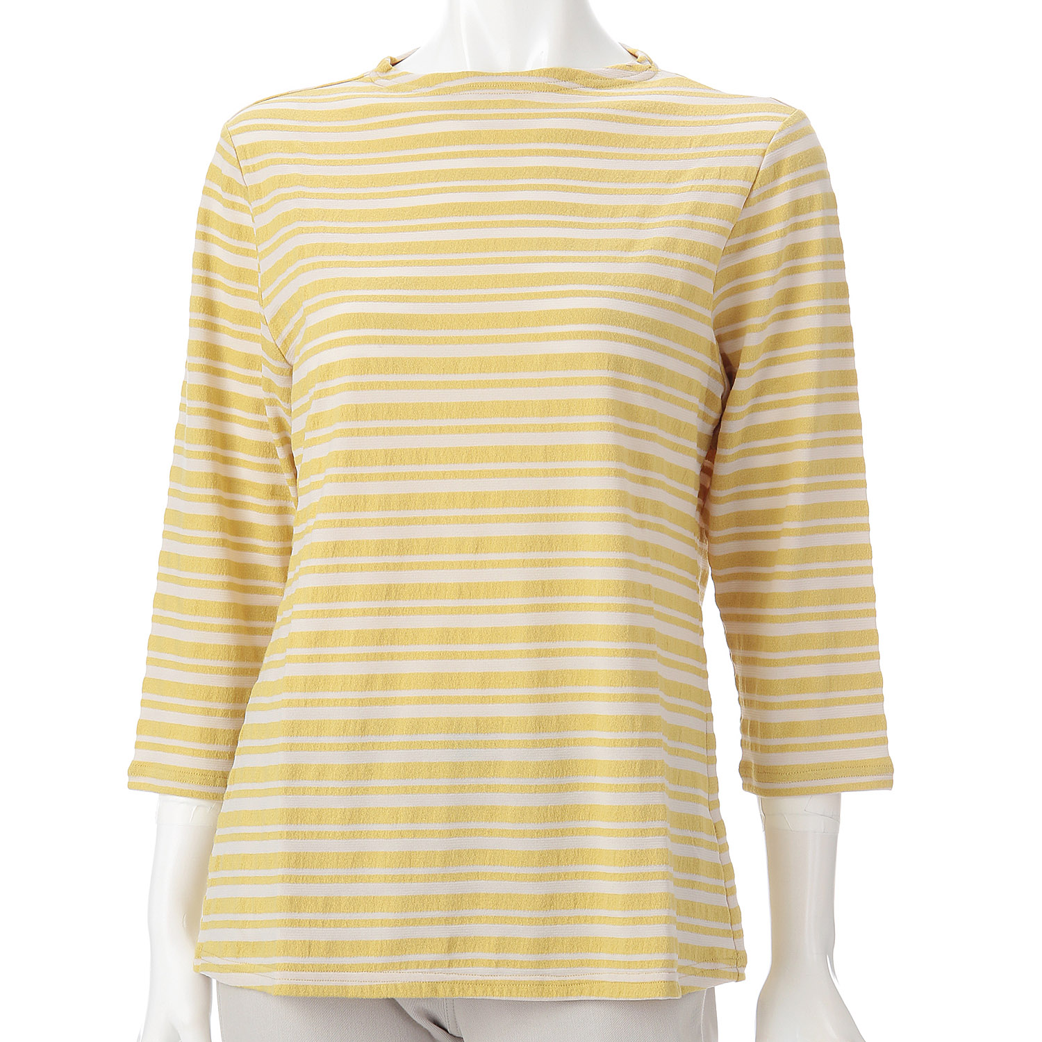 サッカーマルチボーダーボトルネックカットソー