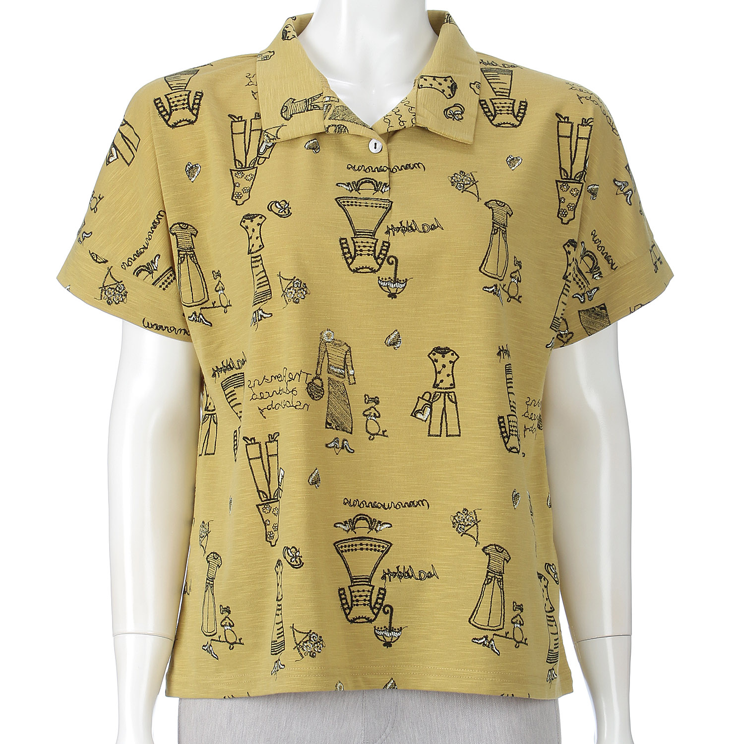 プリント襟付きカットソー - 画像7