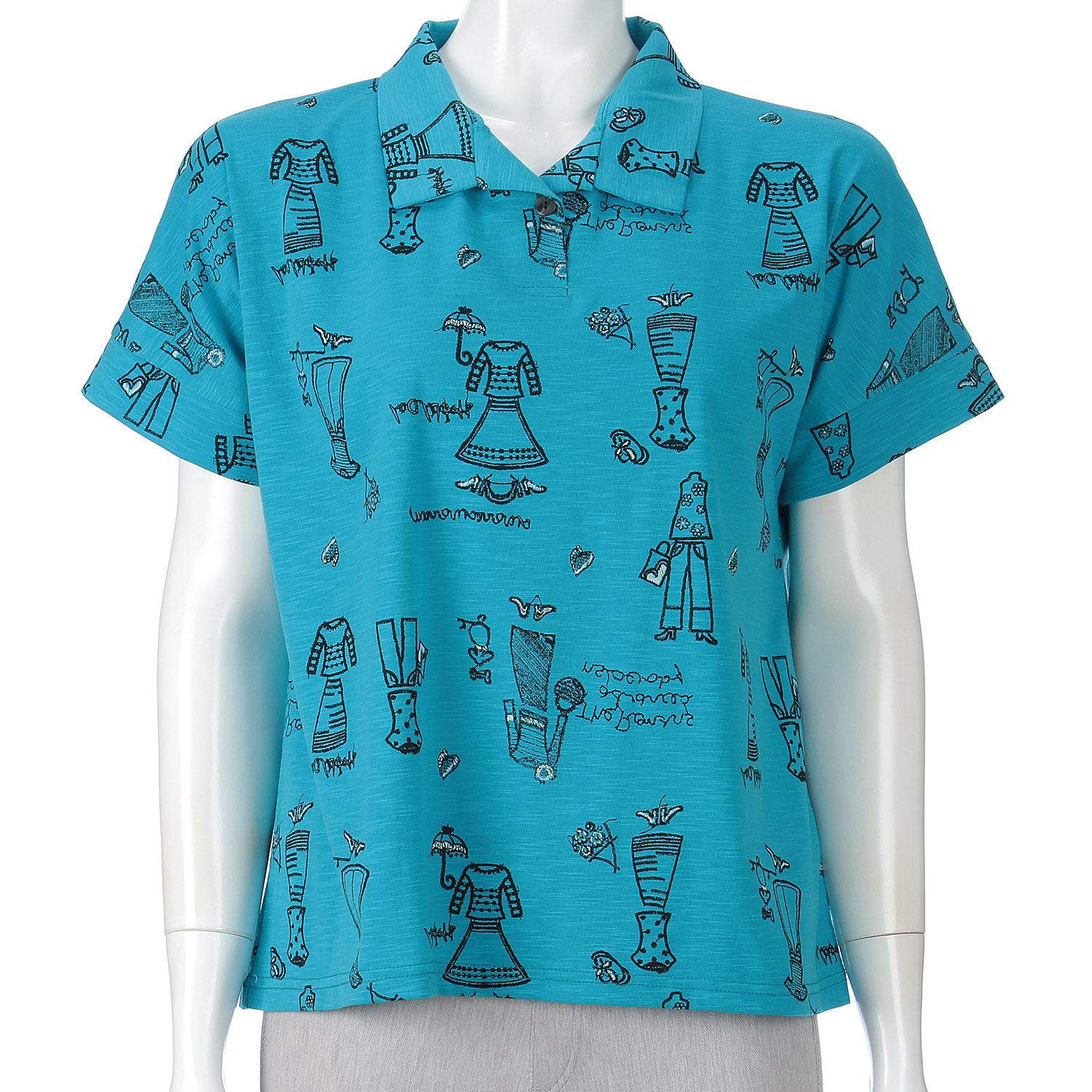 プリント襟付きカットソー - 画像8