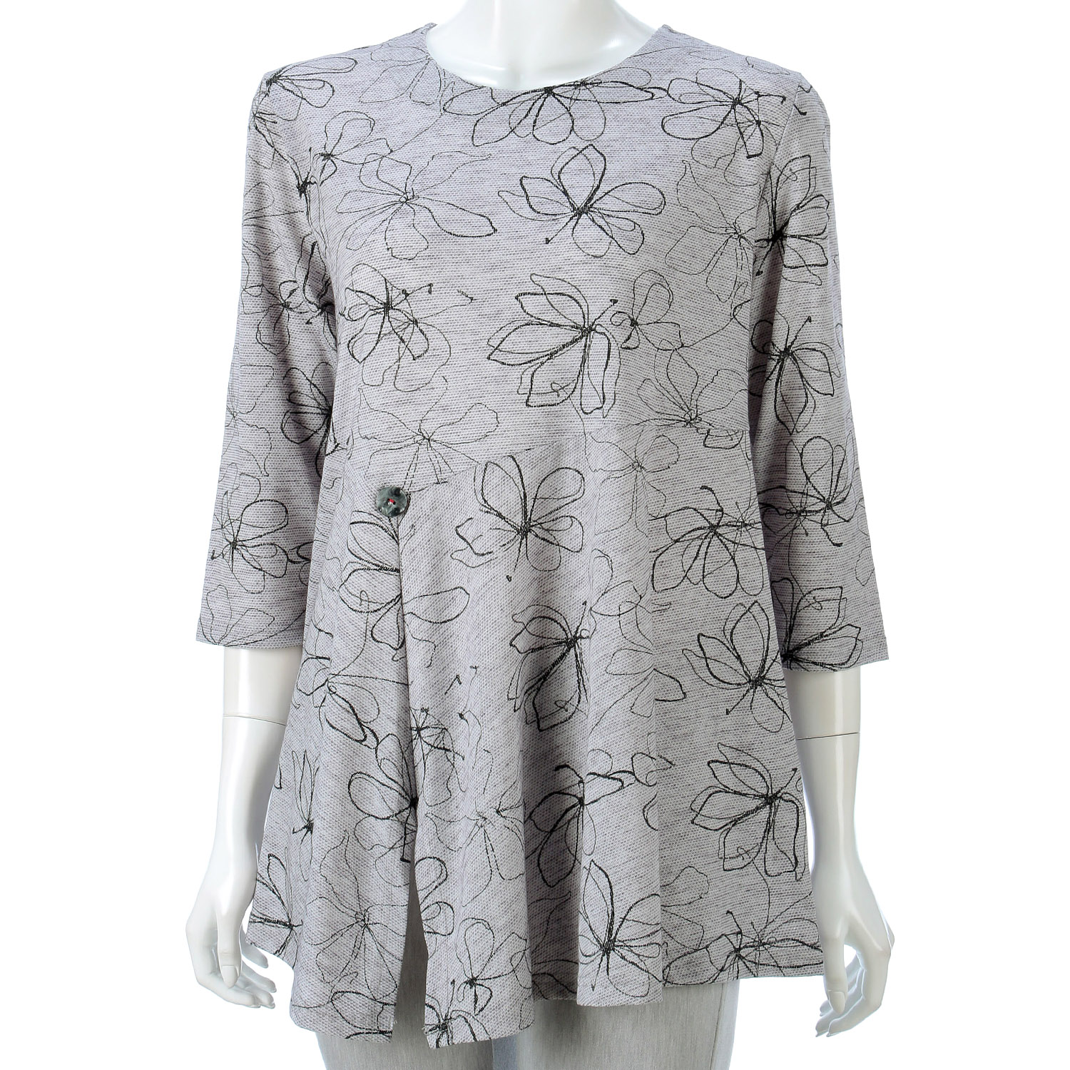 プリント一つボタンチュニック - 画像1