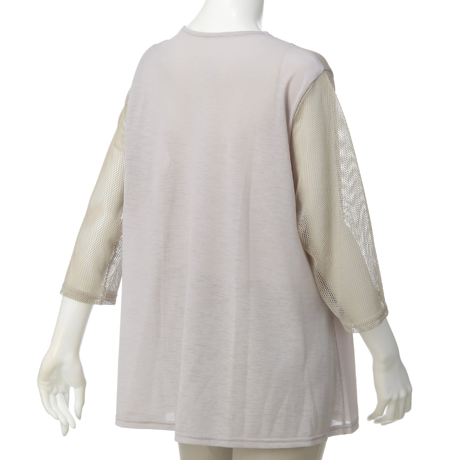 LLサイズ 重ね着風メッシュ使いチュニック - 画像4