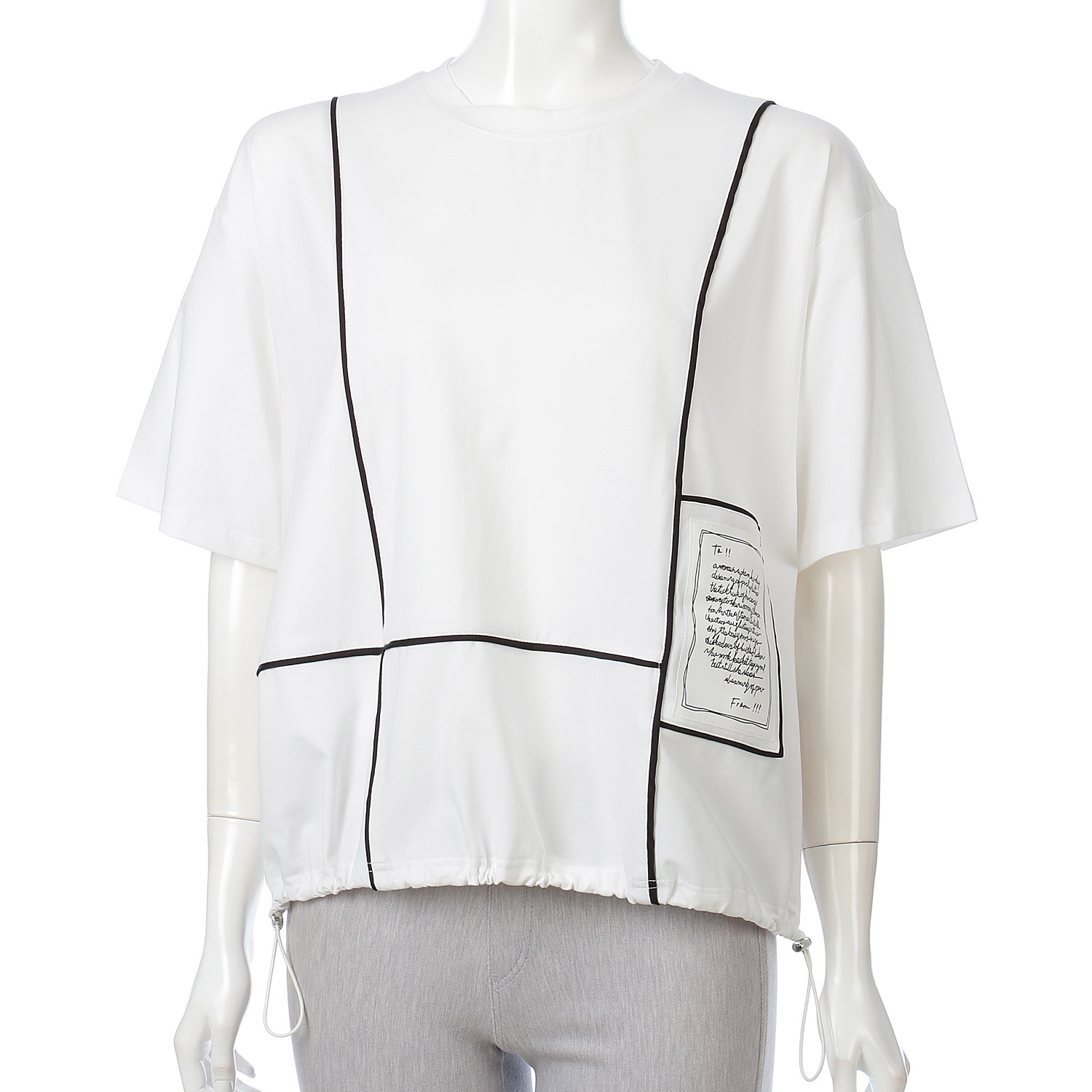 ワッペン付き配色チュニック - 画像4