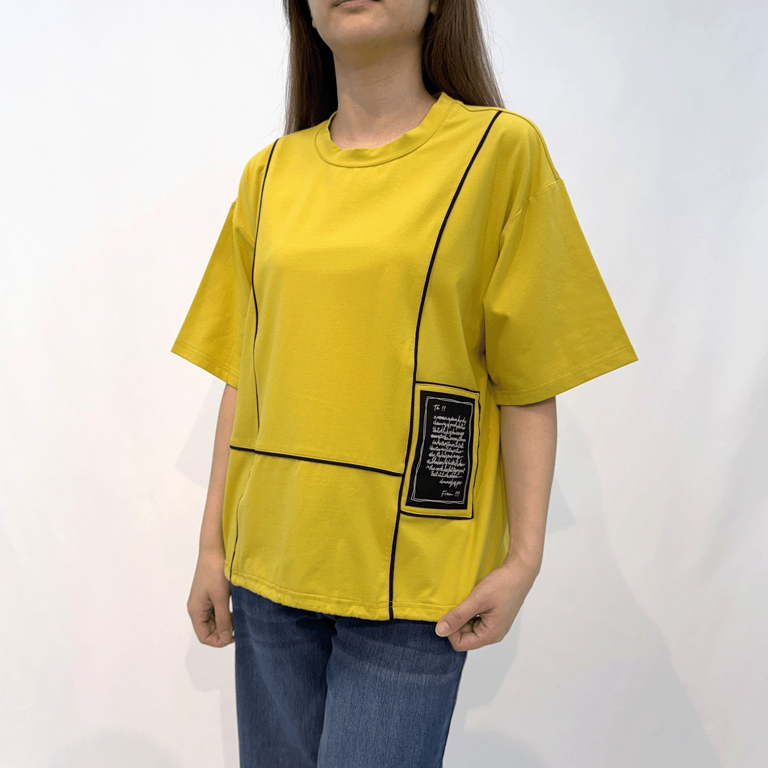 ワッペン付き配色チュニック - 画像5