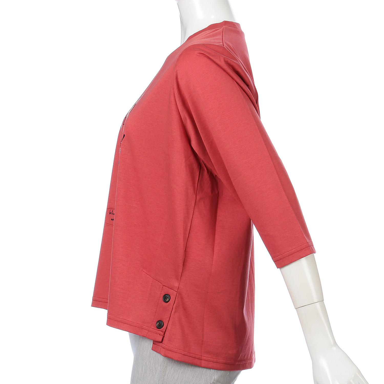 綿モダールサイドボタンフロッキープルオーバー - 画像5