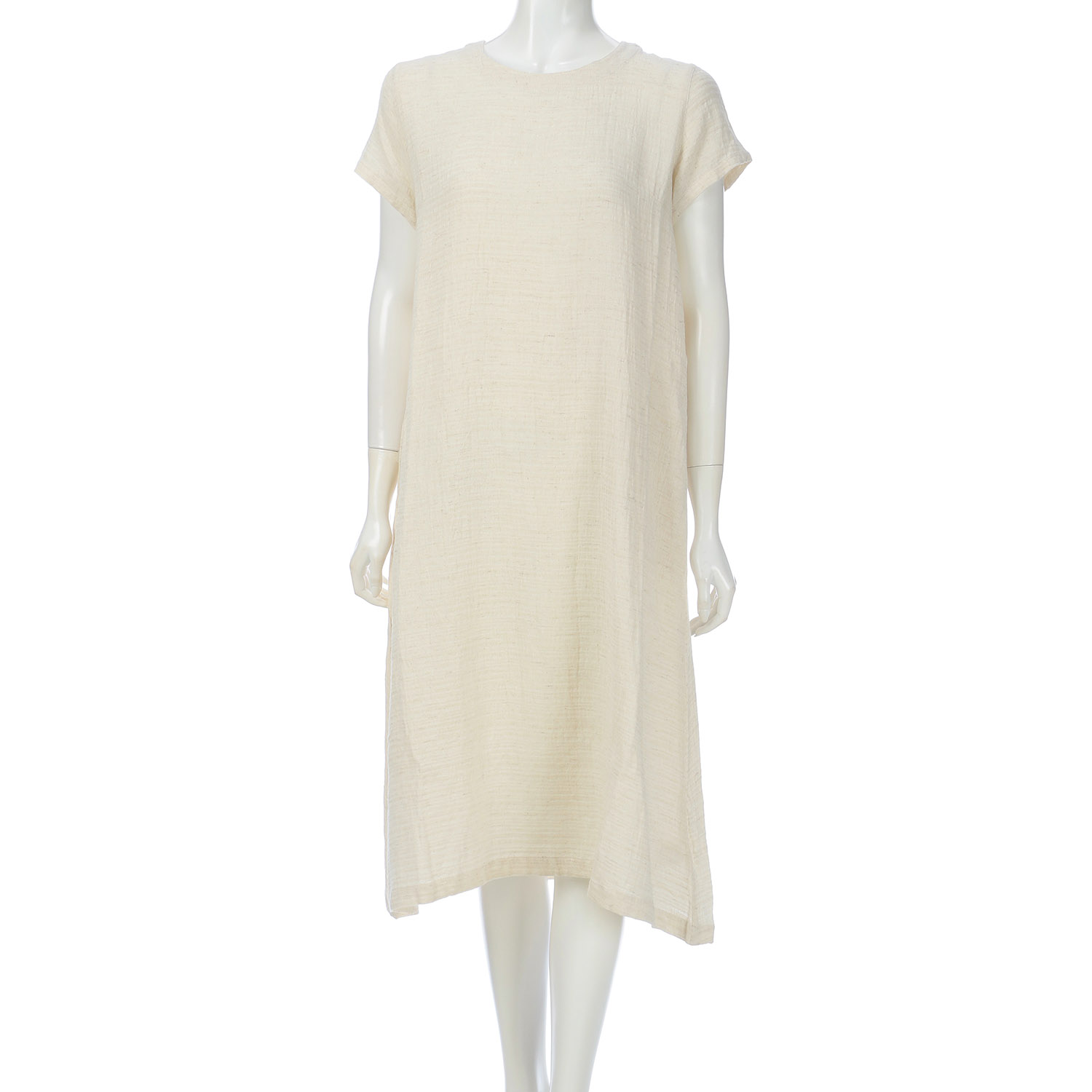 インディゴ レーヨン麻ミックスワンピース - 画像3