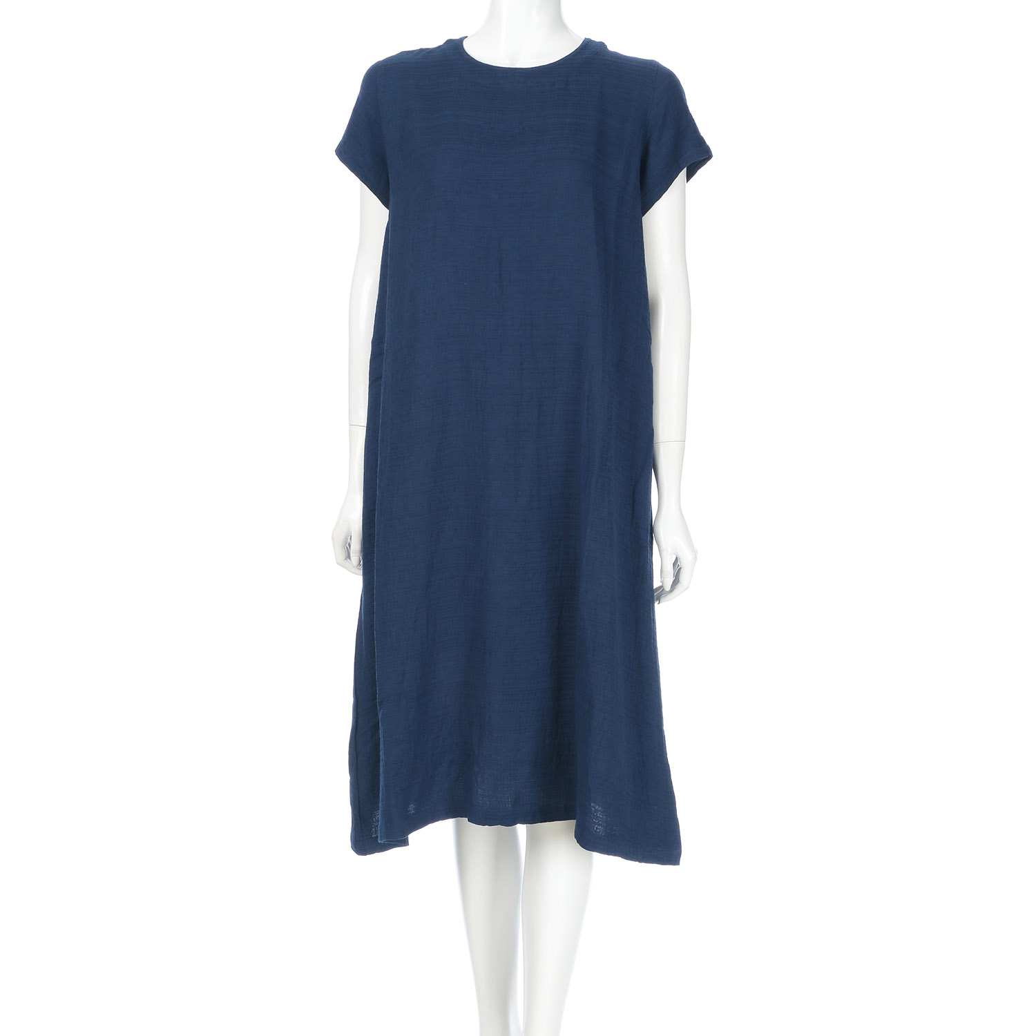 インディゴ レーヨン麻ミックスワンピース - 画像6