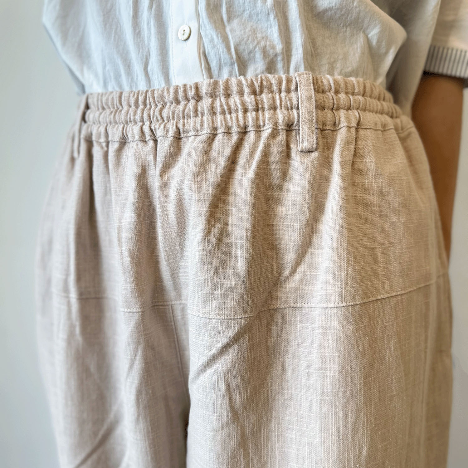 インディゴ 綿麻コクーンパンツ - 画像8