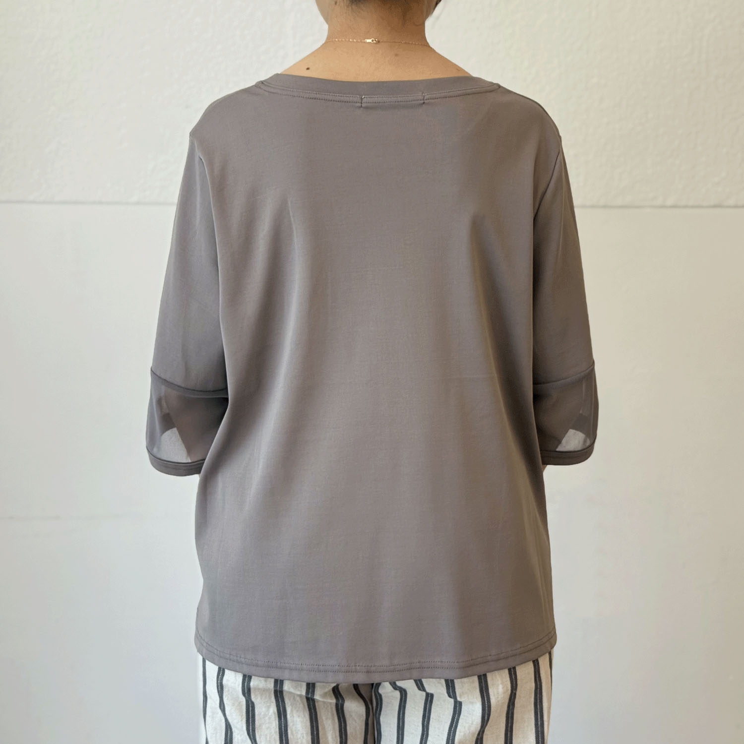 アトリエ雅 異素材配色カットソープルオーバー - 画像4