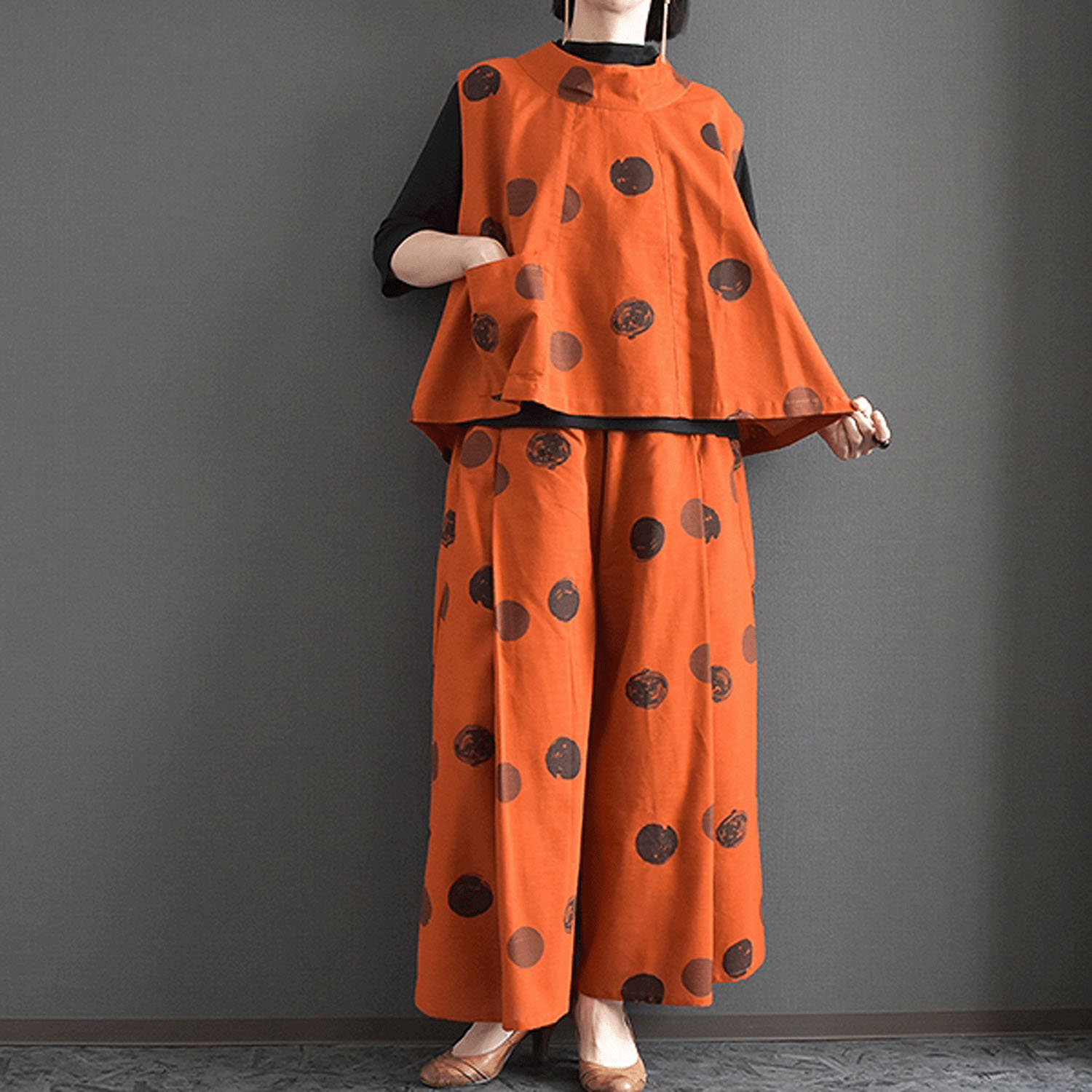 ケトレード ドットプリントワイドパンツ - 画像4