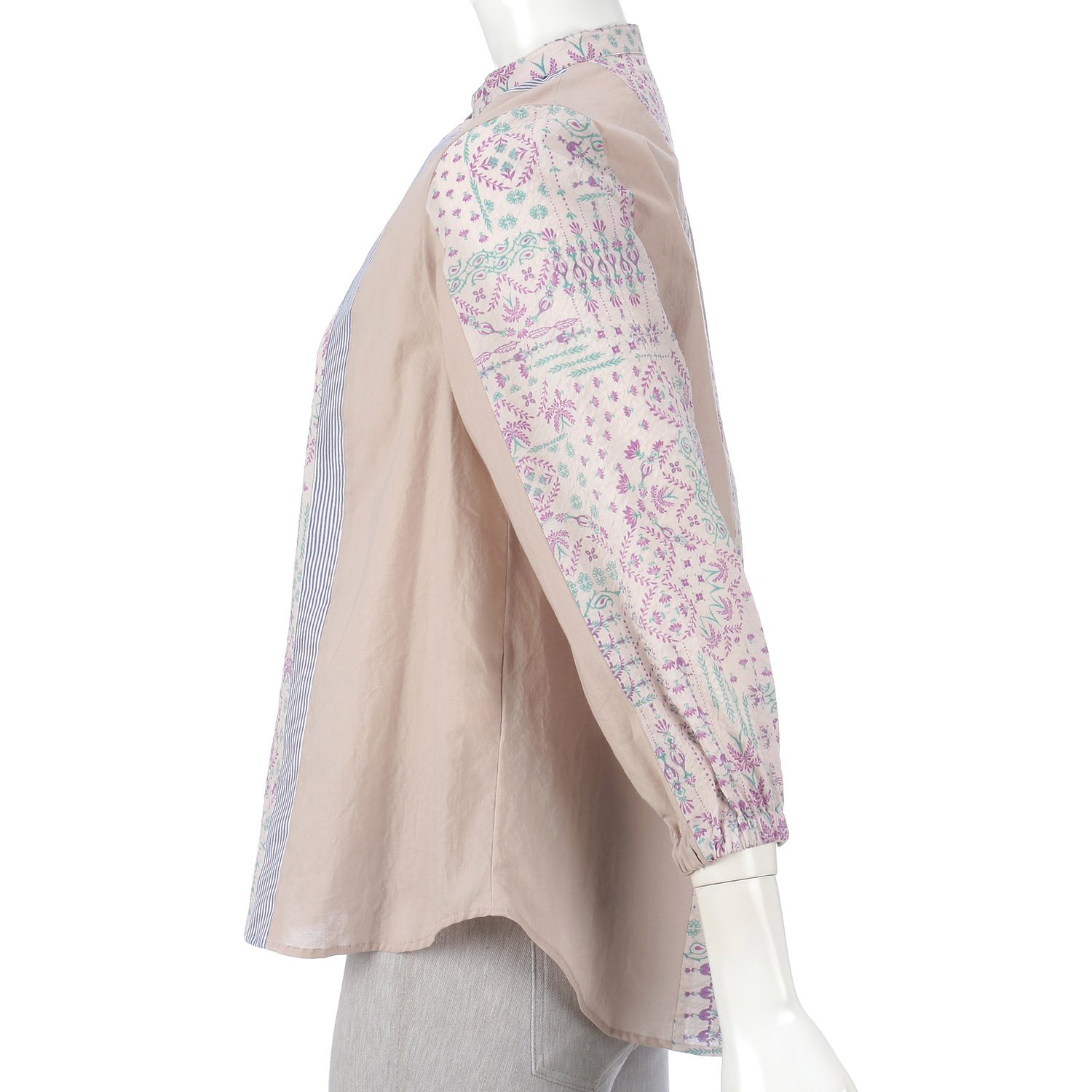 アトリエ雅 プリント無地配色ブラウス - 画像4