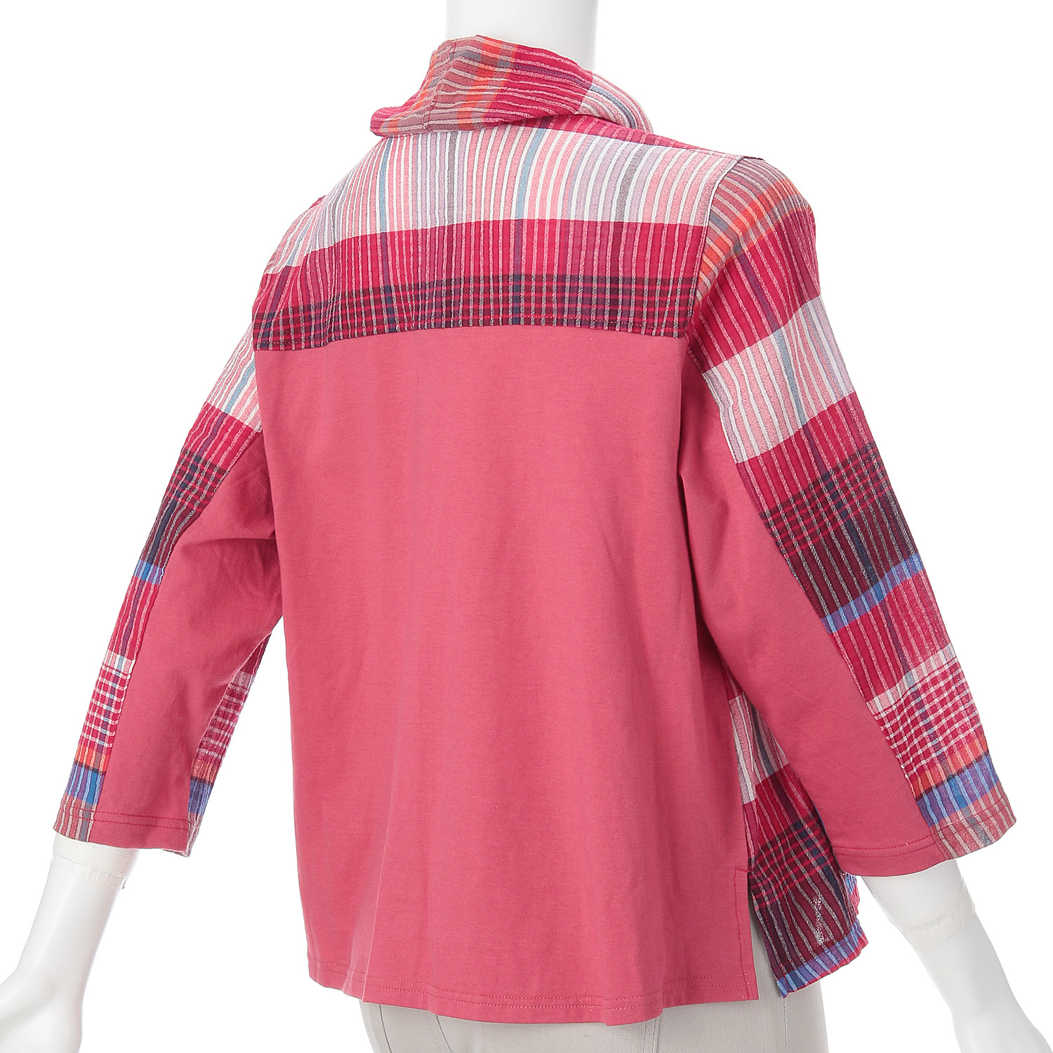 アトリエ雅 チェック無地配色カーディガン - 画像2