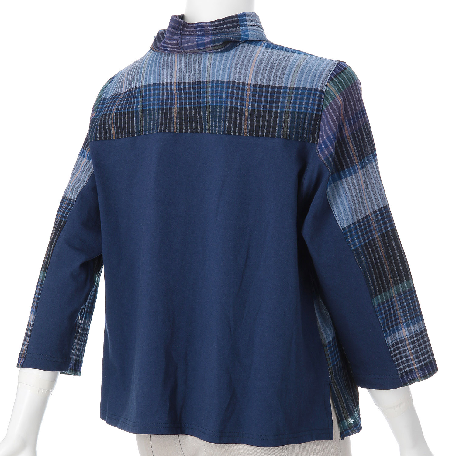 アトリエ雅 チェック無地配色カーディガン - 画像5