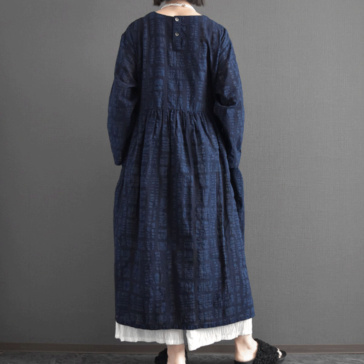 ケトレード ブロックエンボスギャザーワンピース - 画像8