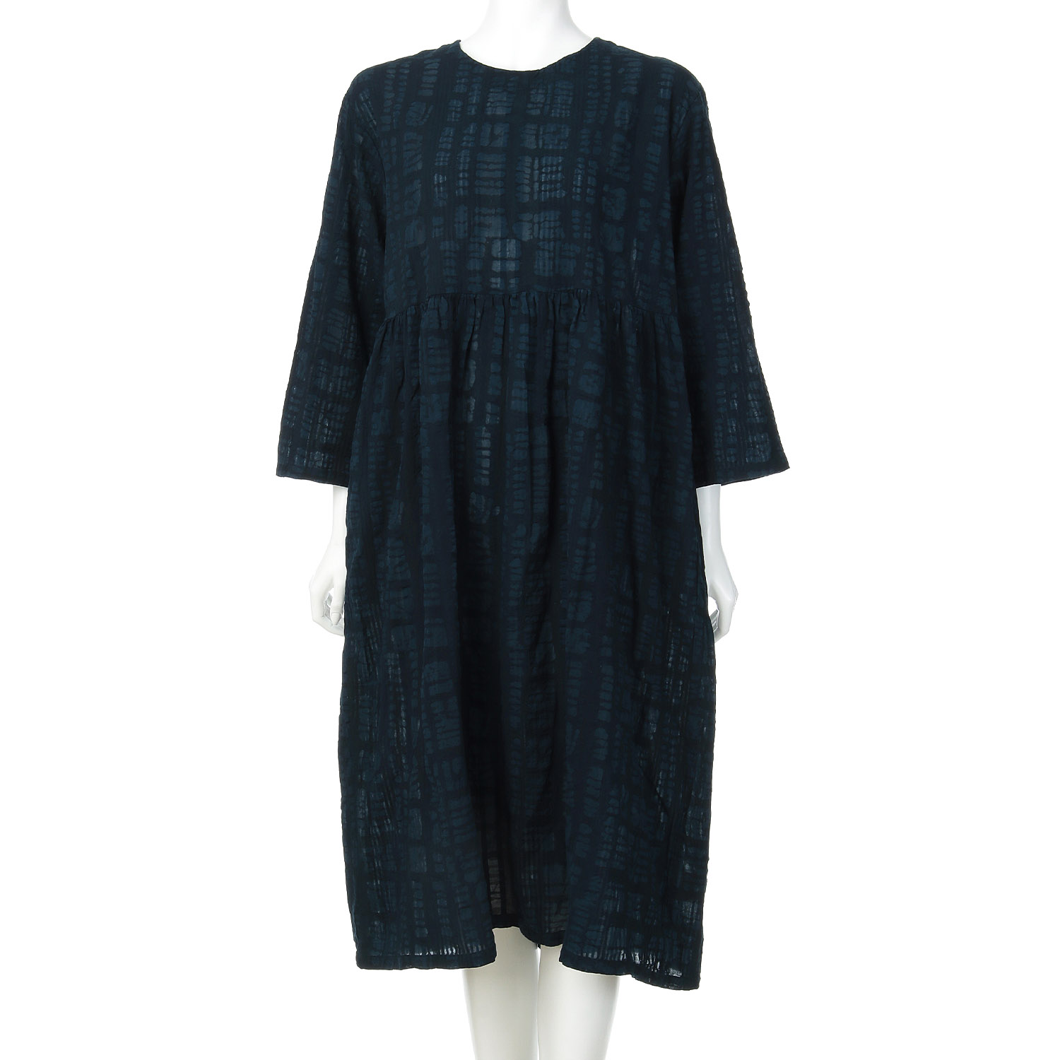 ケトレード ブロックエンボスギャザーワンピース - 画像9