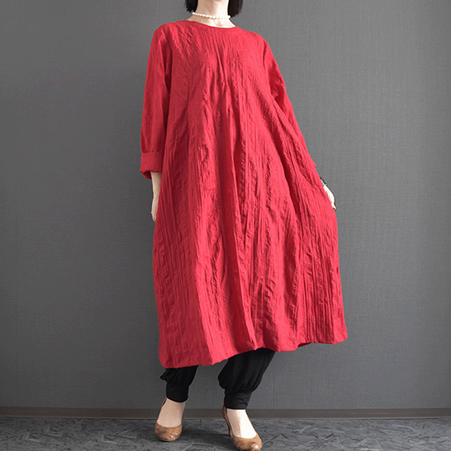 ケトレード 化繊コットン切替えワンピース - 画像2