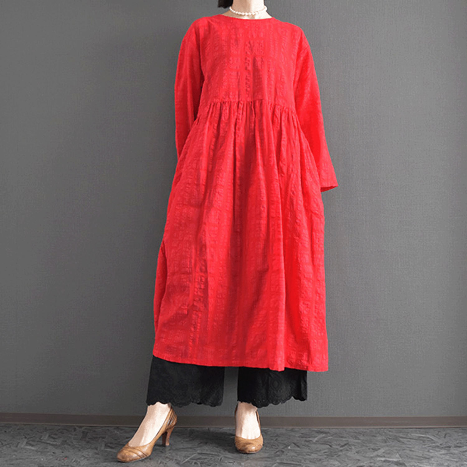 ケトレード 化繊コットン切替えワンピース - 画像5