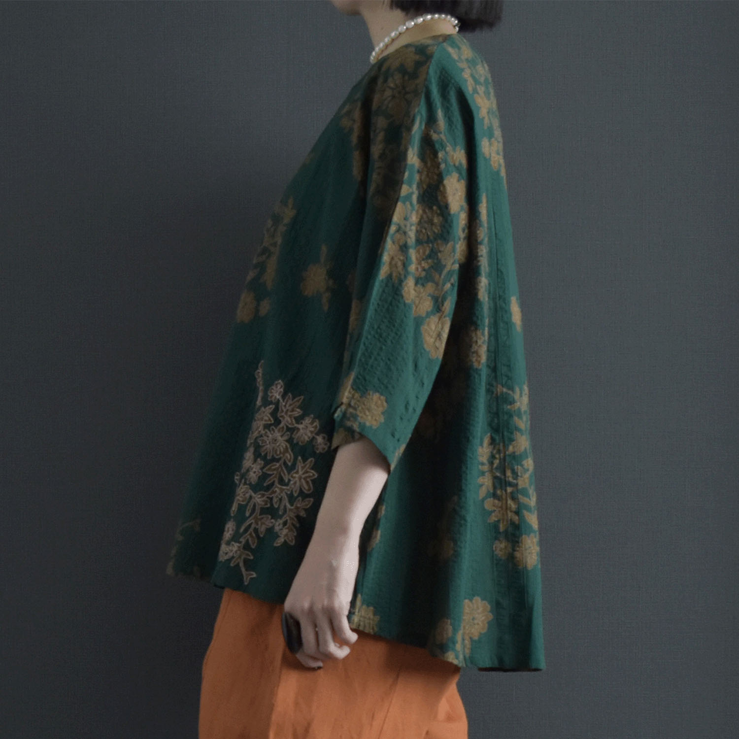 ケトレード シアサッカー花柄ブラウス - 画像8