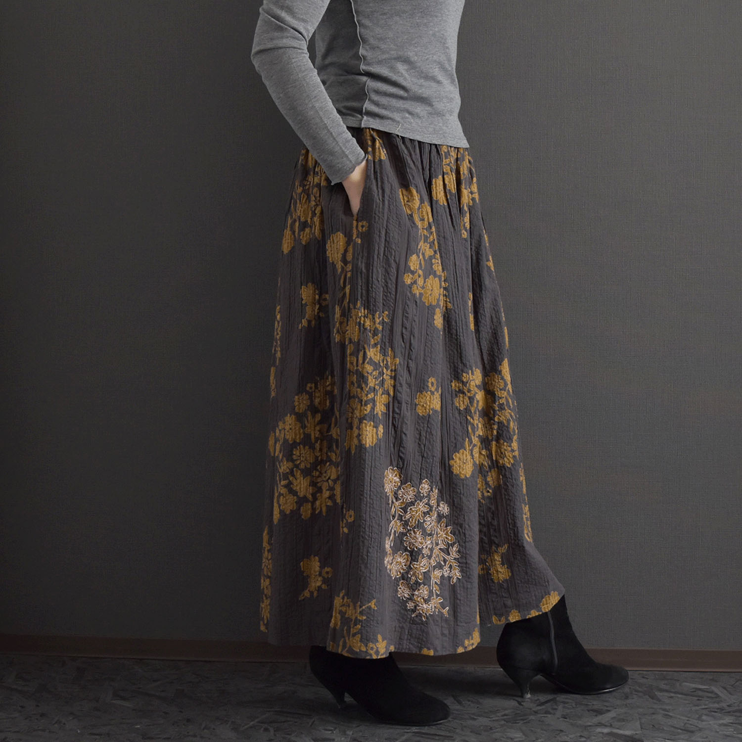 ケトレード シアサッカー花柄パンツスカート - 画像3