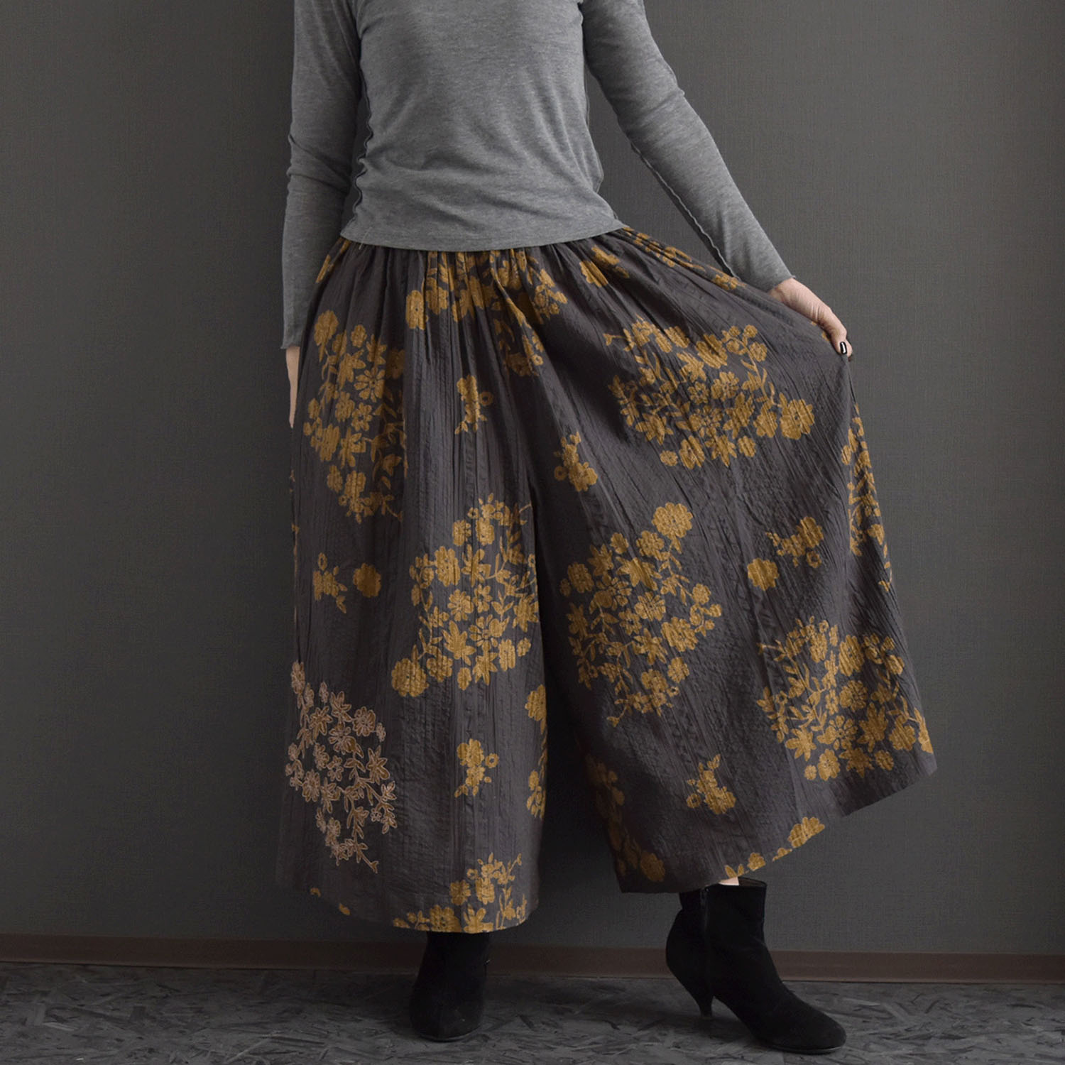 ケトレード シアサッカー花柄パンツスカート - 画像1