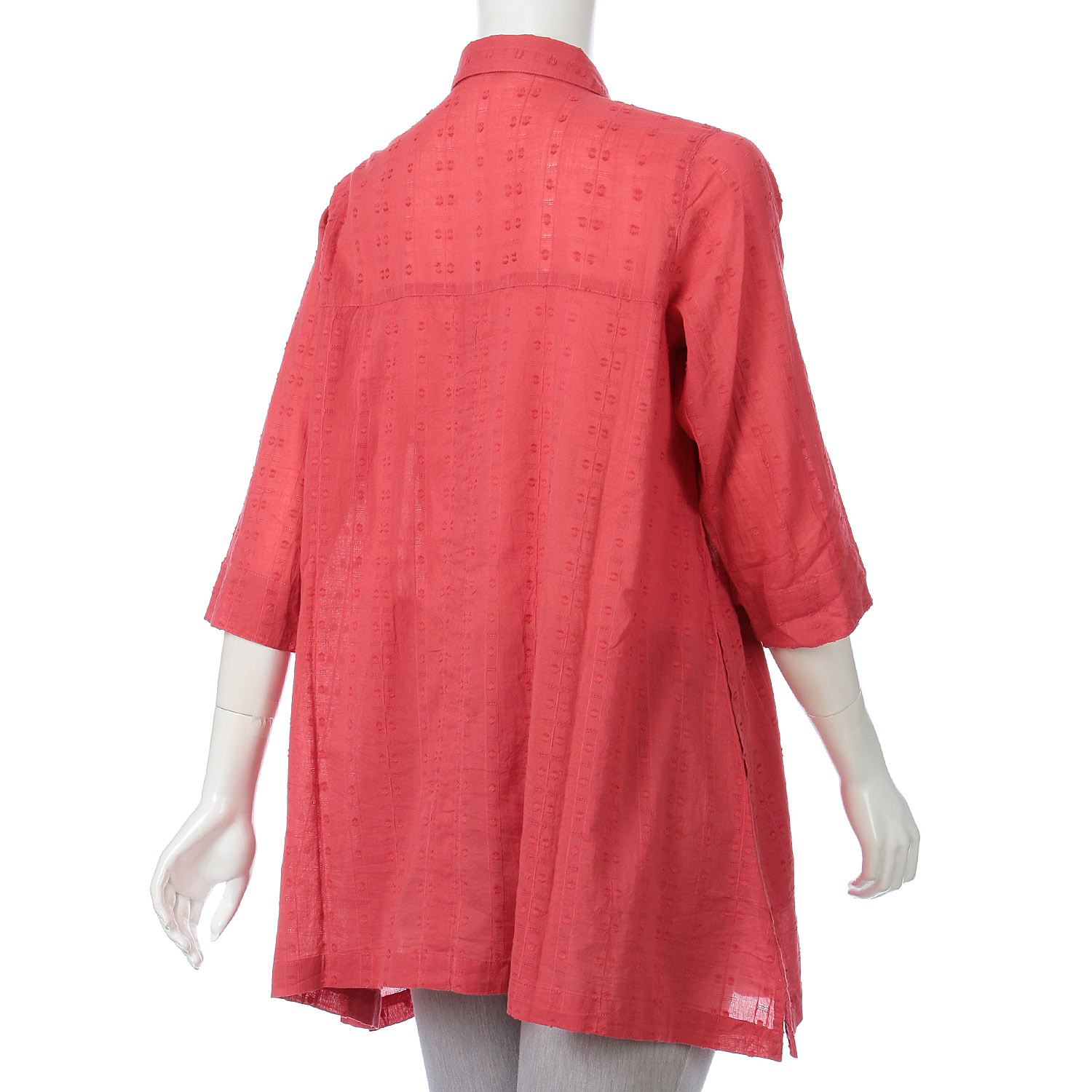 インディゴ ドビー織チュニックブラウス - 画像3