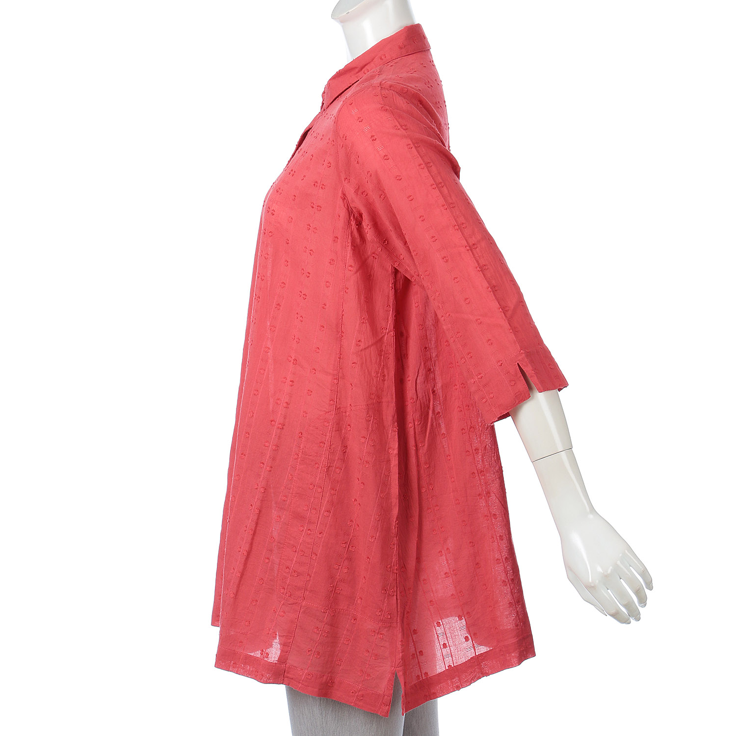 インディゴ ドビー織チュニックブラウス - 画像7