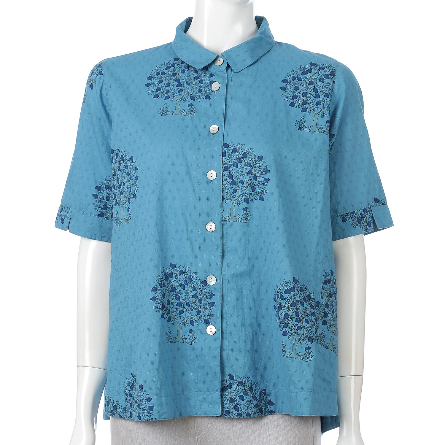 インディゴ ビッグモチーフプリントブラウス - 画像8