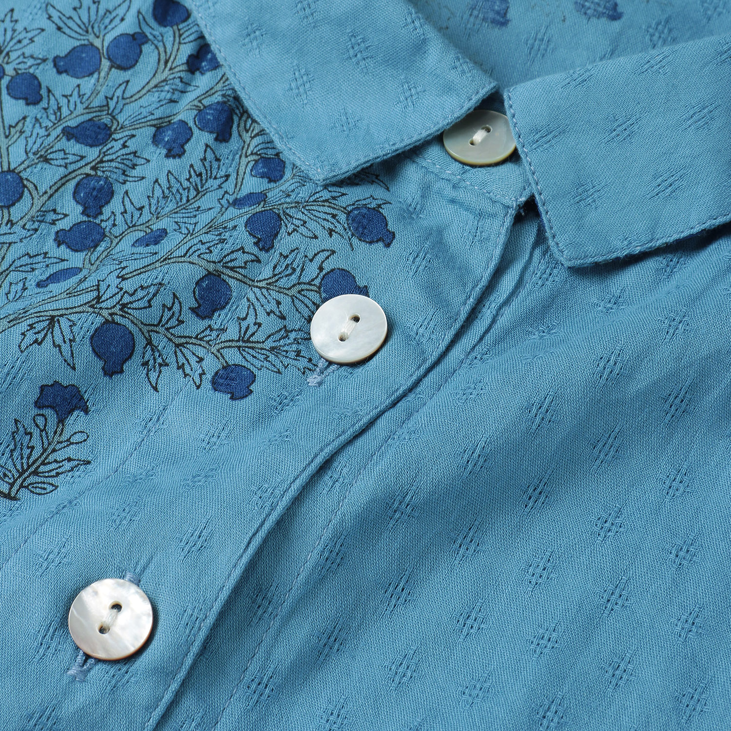 インディゴ ビッグモチーフプリントブラウス - 画像10