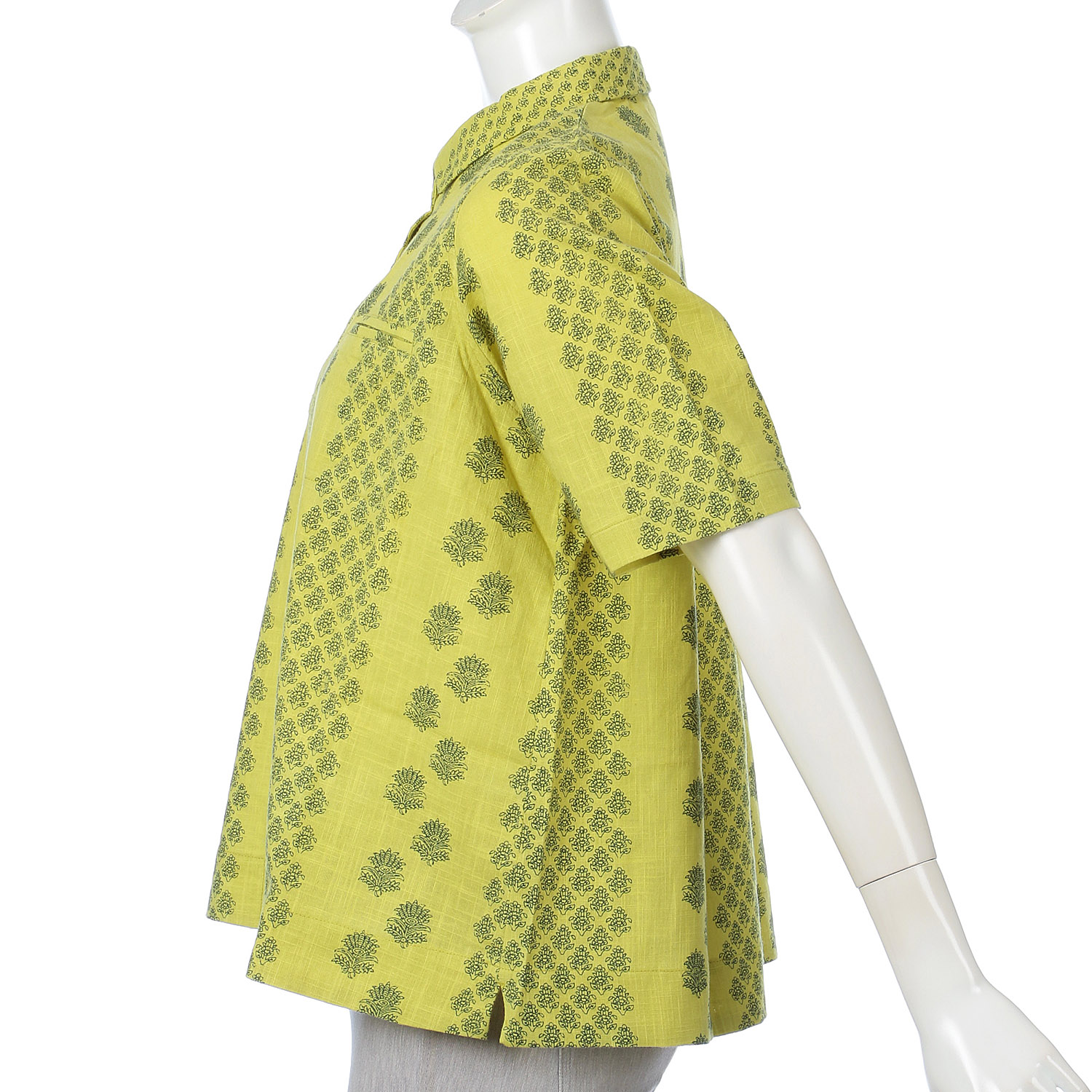 モノトーン小花柄プリントブラウス - 画像4