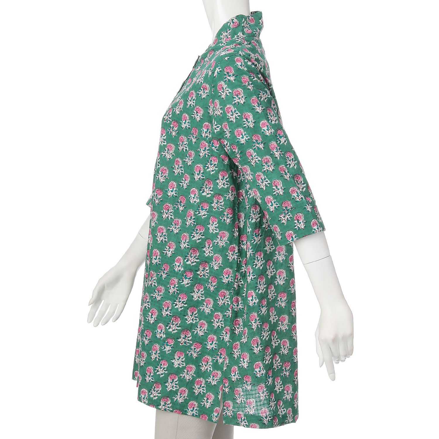 インディゴ 小さいバラプリントチュニック - 画像4