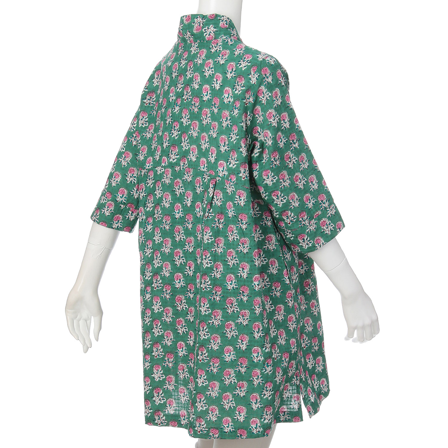 インディゴ 小さいバラプリントチュニック - 画像5