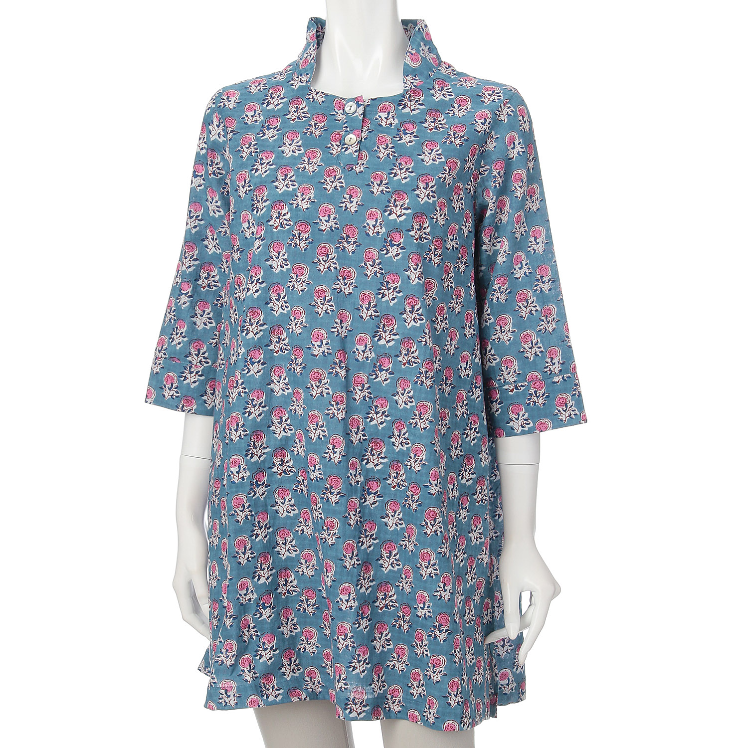 インディゴ 小さいバラプリントチュニック - 画像7