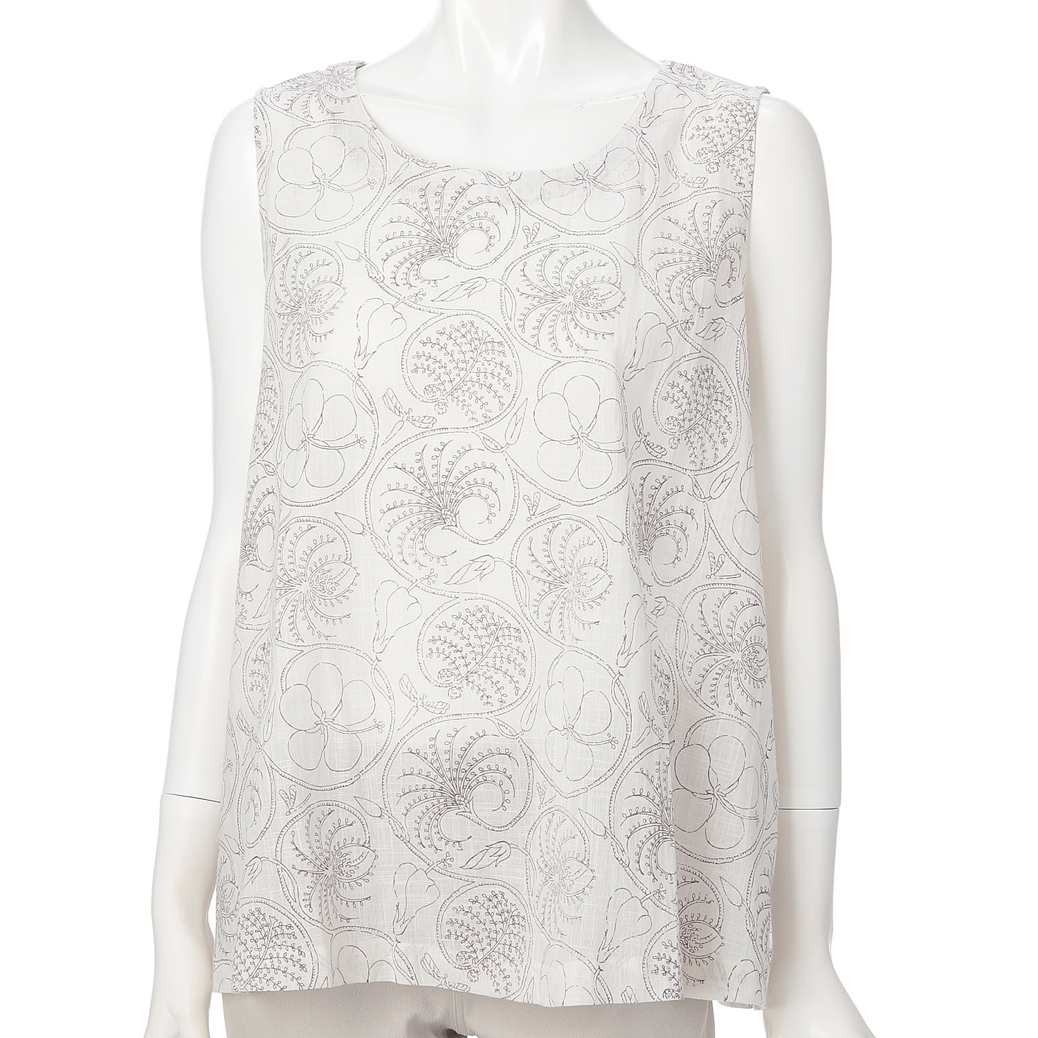 インディゴ フラワープリントタンクトップ - 画像2