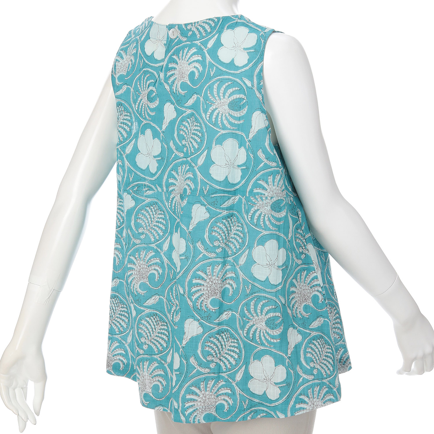 インディゴ フラワープリントタンクトップ - 画像5