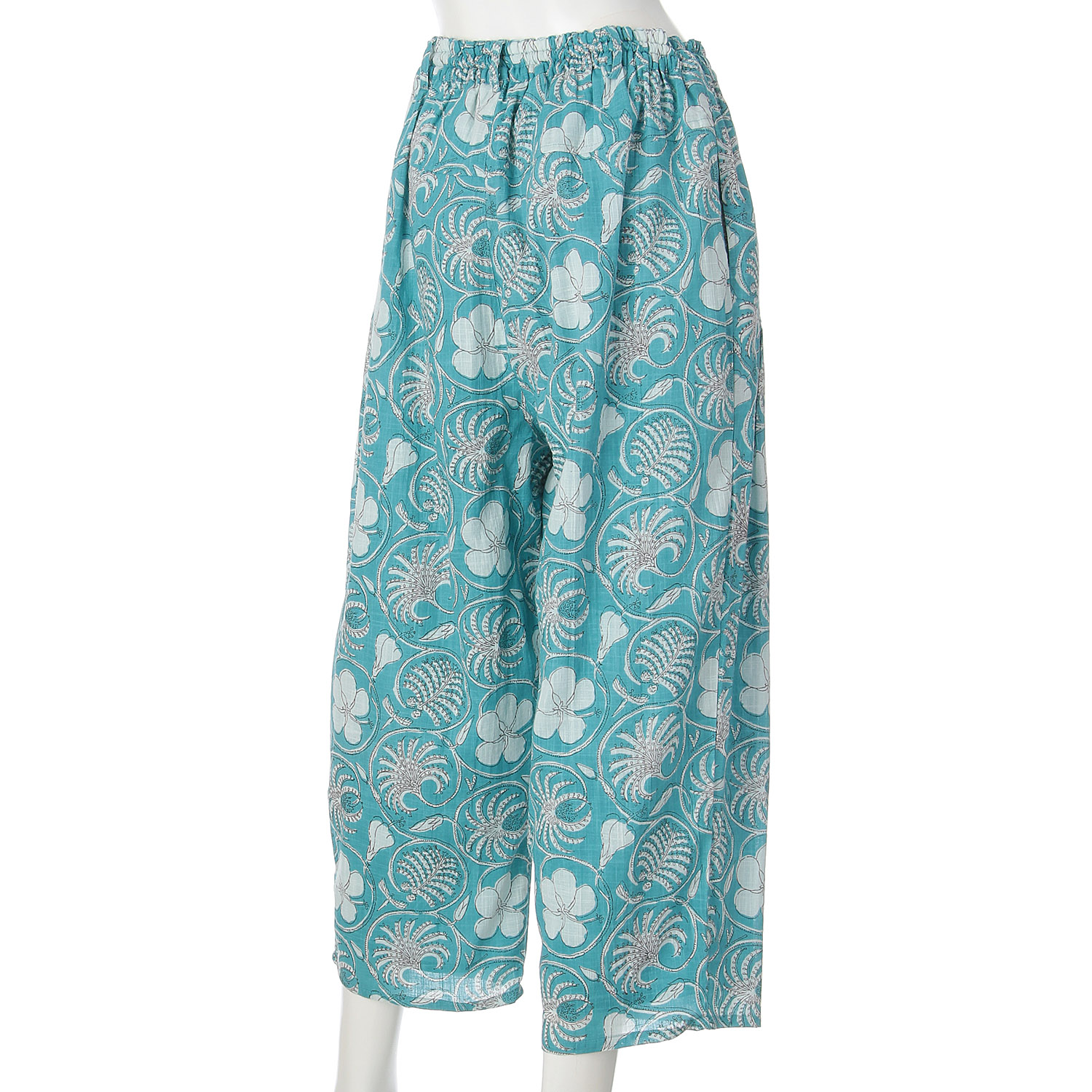 インディゴ フラワープリントバルーンパンツ - 画像5