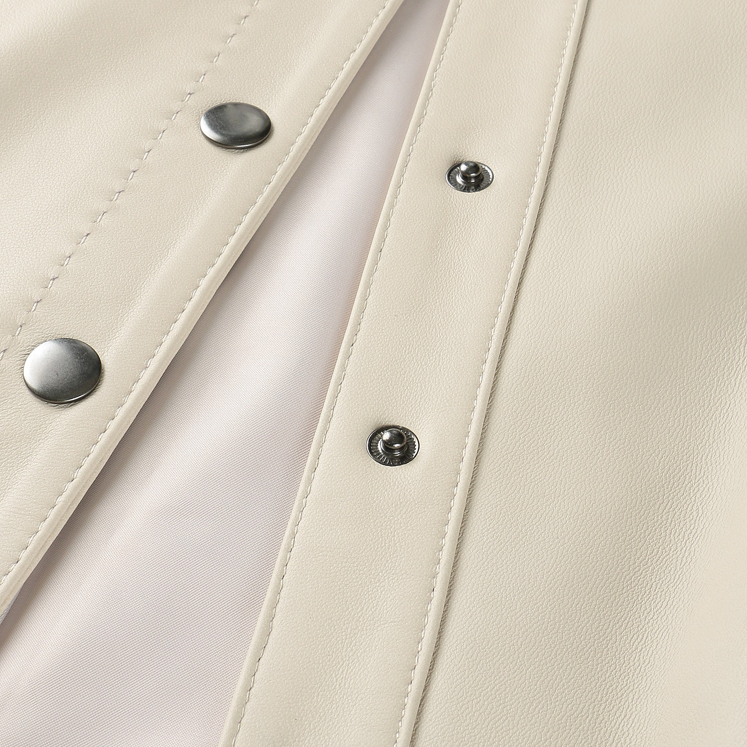 ラムレザーノーカラージャケット - 画像7